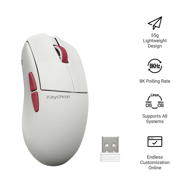 keychron-g4-wireless-mouse-souris-sans-fil-l-g-re-55-g-pixart-3950-8k image 1