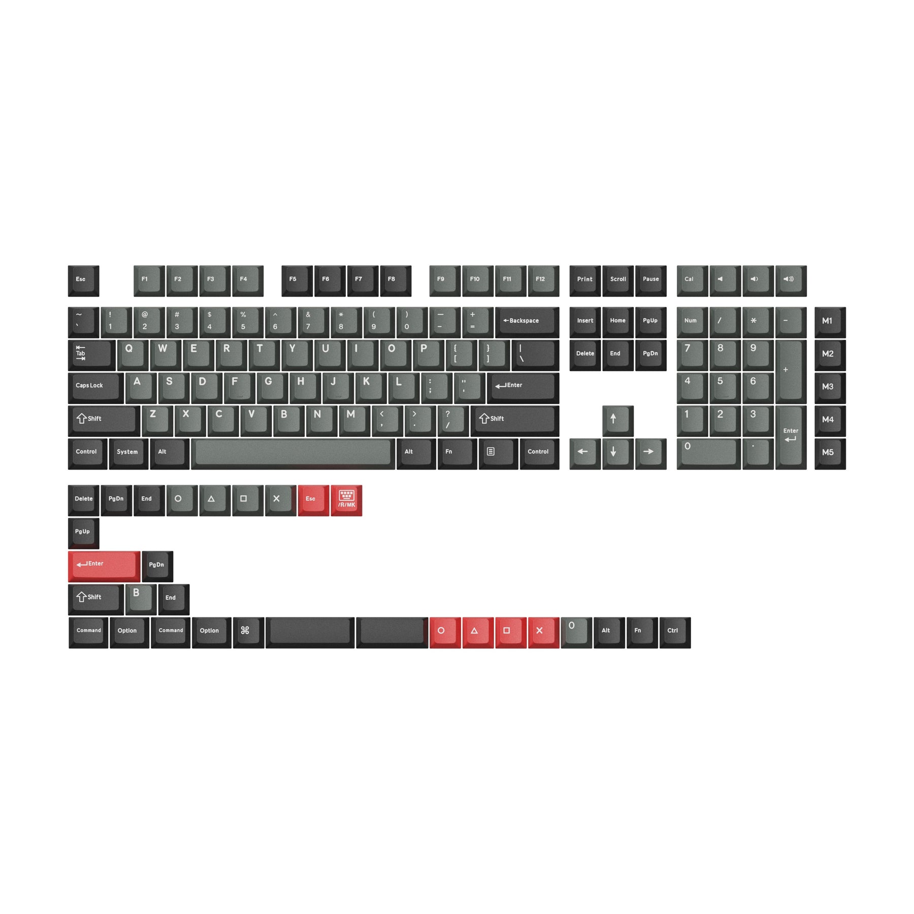 keychron-set-de-keycaps-cherry-profile-double-shot-pbt-full-set-dolch-red-gray-w image 2