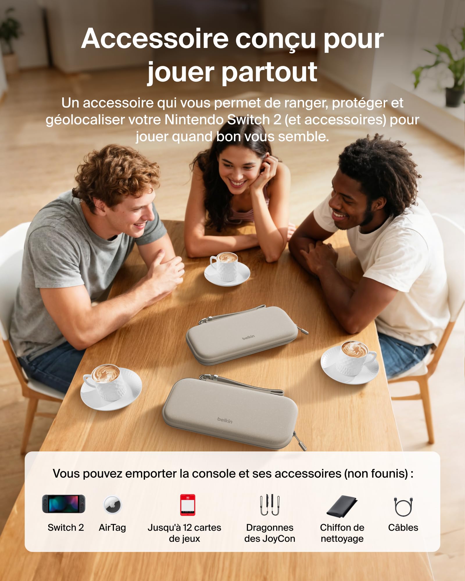 belkin-gaming-pochette-nintendo-switch-2-rigide-12-cartes-airtag-beige image 3