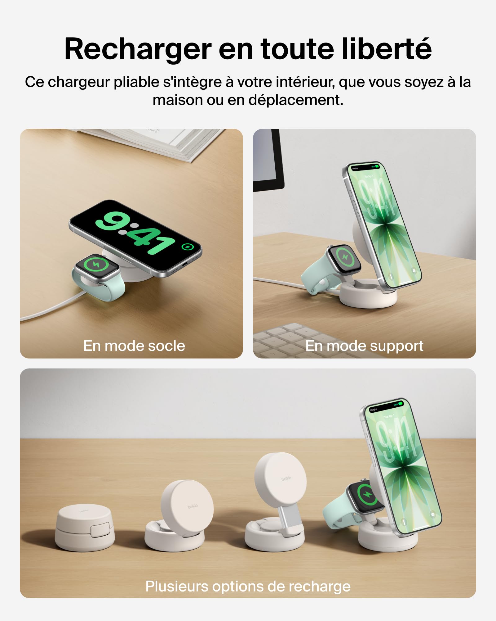 belkin-ultracharge-2-en-1-magsafe-qi2-2-25-w-pliable-adaptateur-45-w-beige image 8