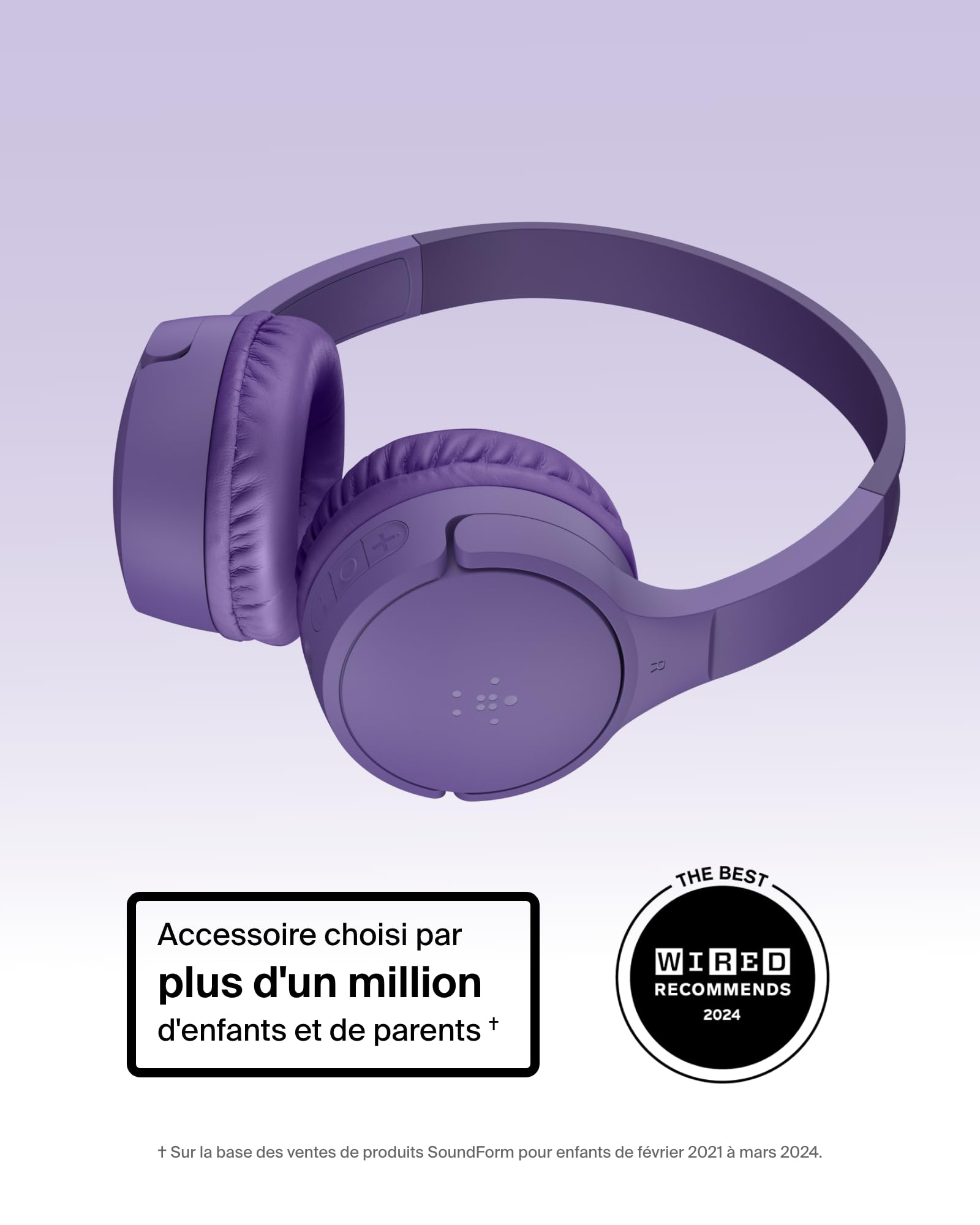 belkin-soundform-mini-casque-enfant-bluetooth-sans-fil-violet image 2