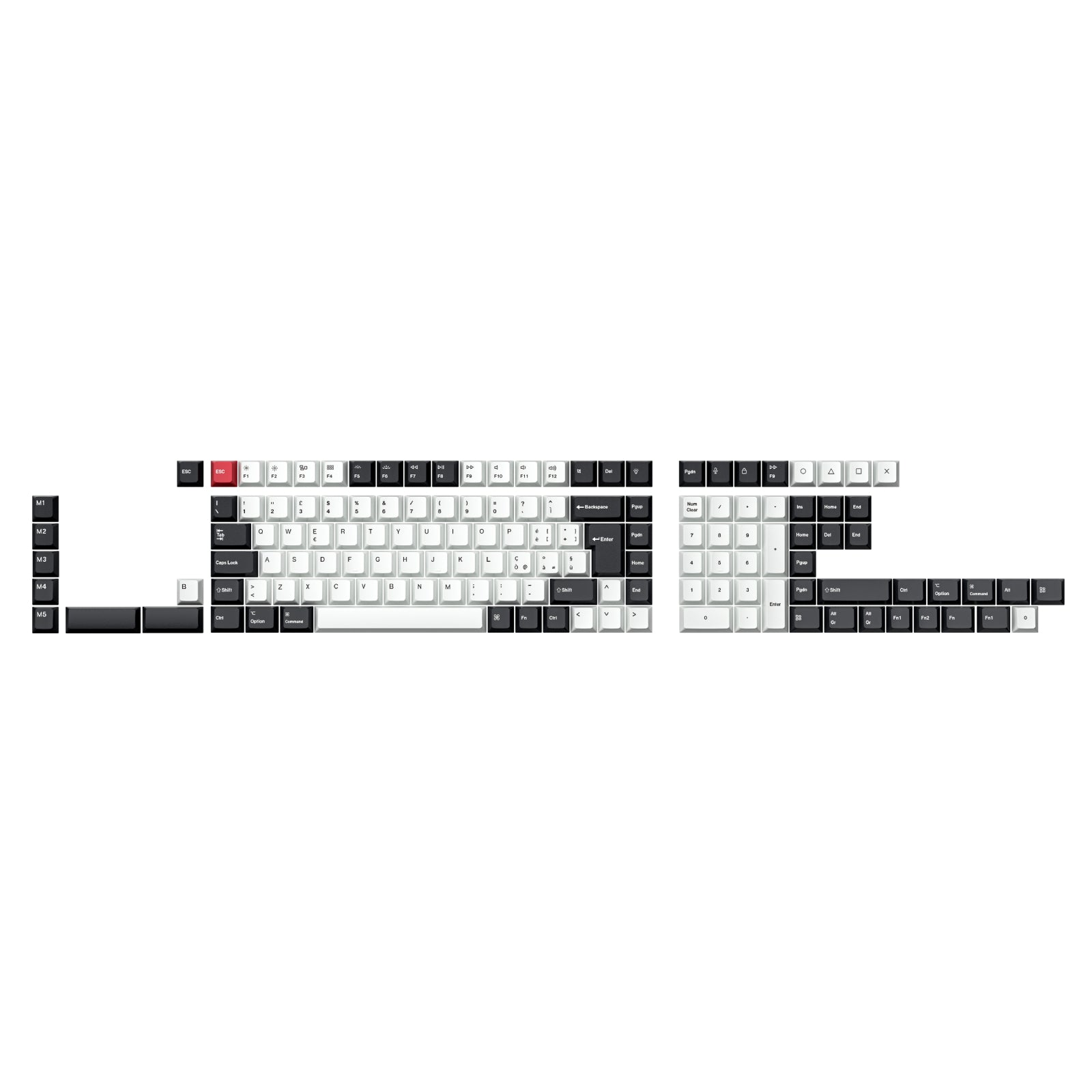 keychron-set-de-touches-iso-cherry-dye-sub-pbt-full-set-black-and-white image 2