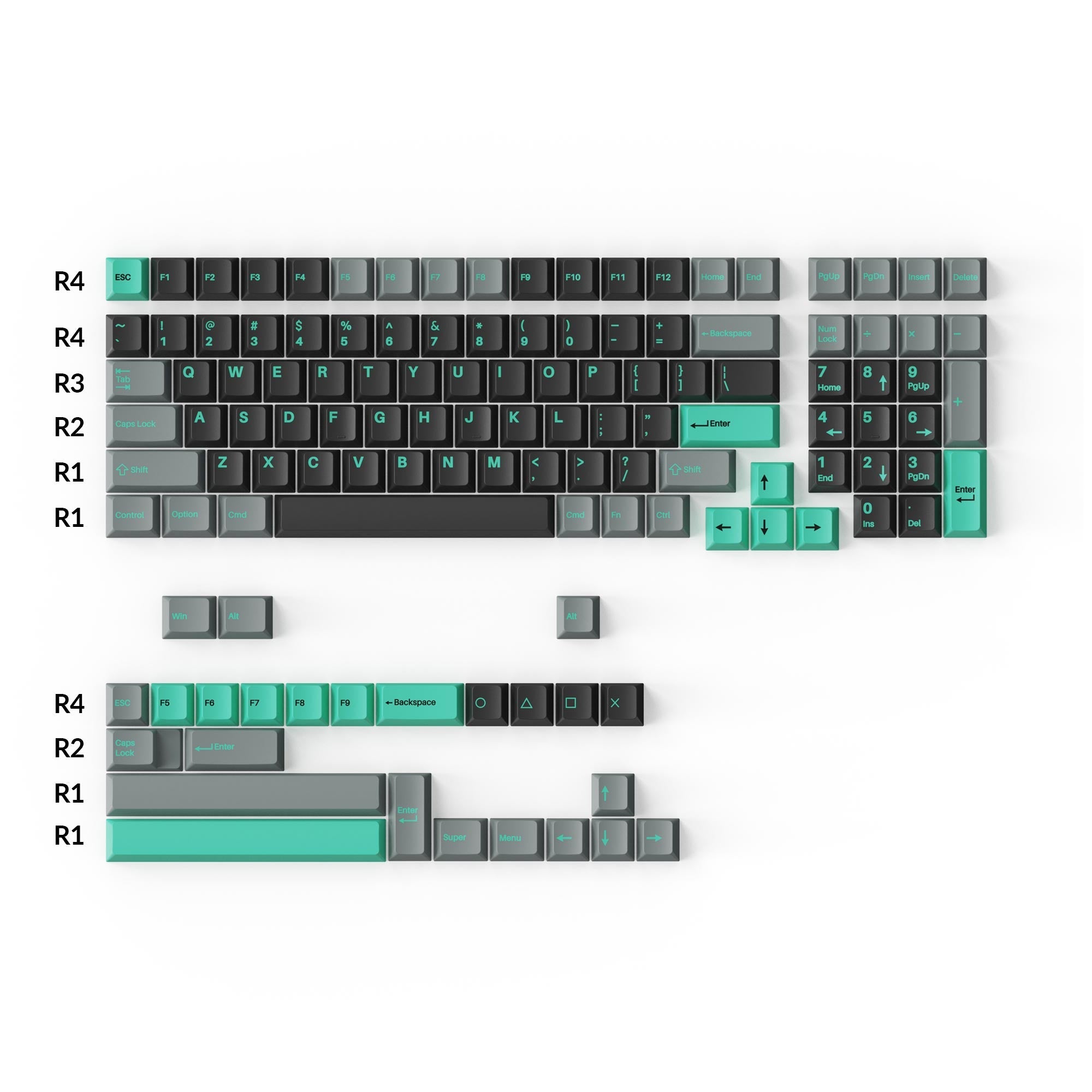 keychron-set-de-keycaps-hacker-mint-cherry-pbt-double-shot-full-set image 2
