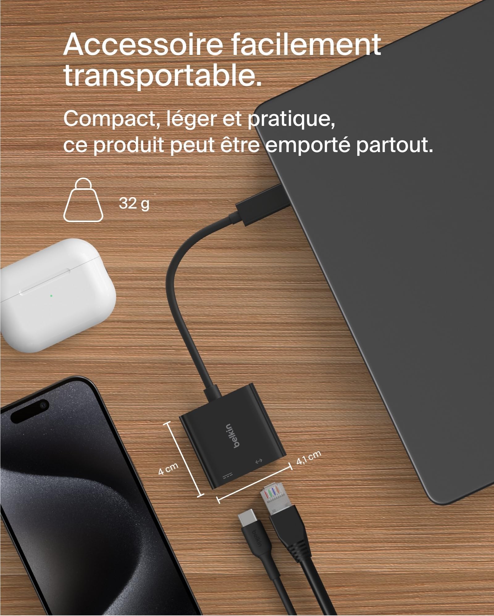 belkin-connect-adaptateur-usb-c-vers-ethernet-gigabit-recharge-100w-iphone-samsu image 4