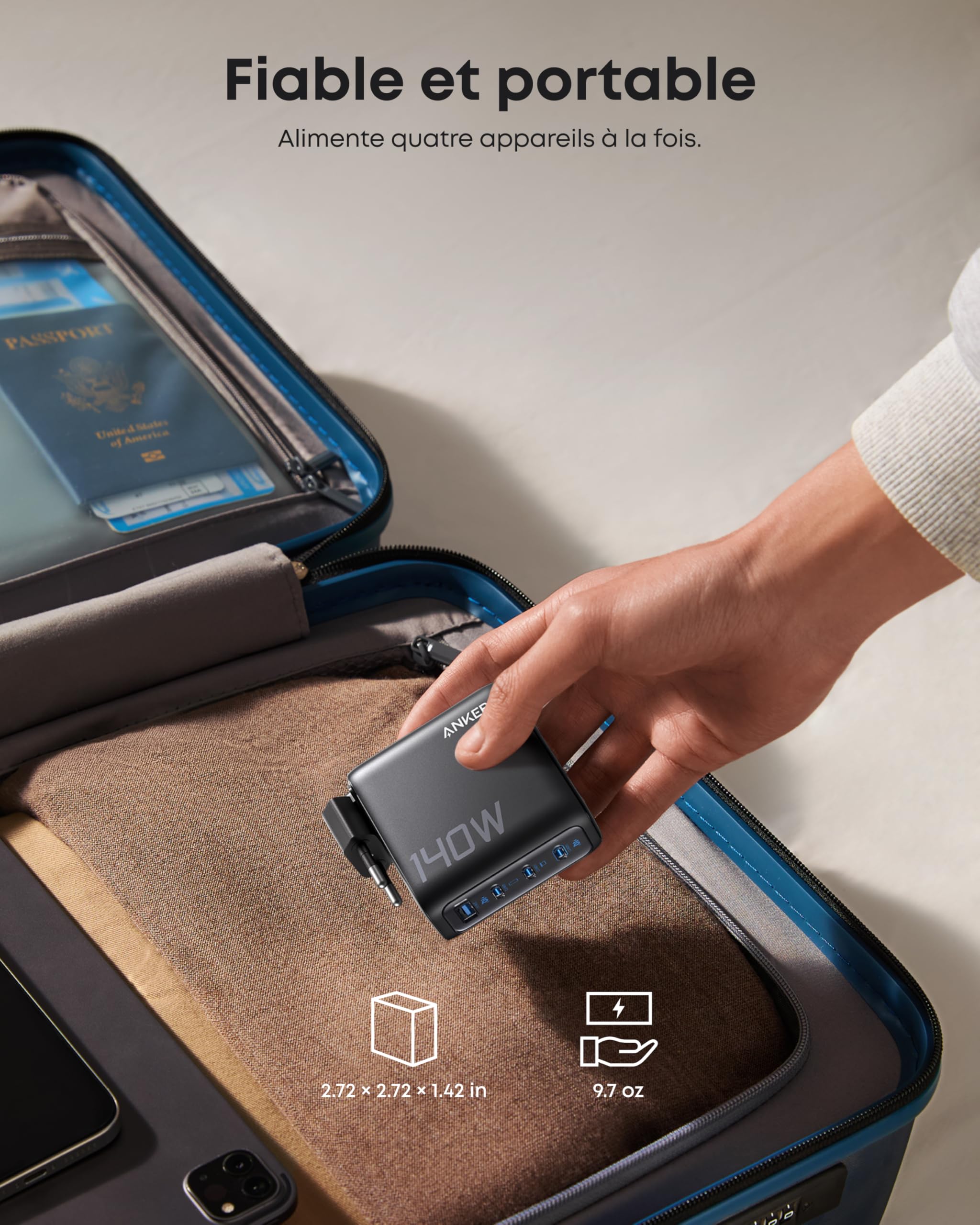 anker-chargeur-usb-c-140w-4-ports-gan-avec-cran-tactile-s-rie-zolo image 6