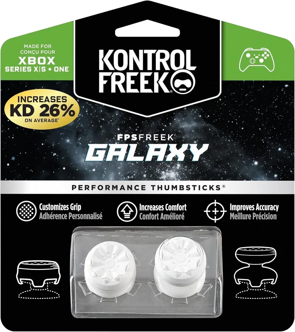 kontrolfreek-fps-freek-galaxy-white-grips-pour-manette-xbox image 1