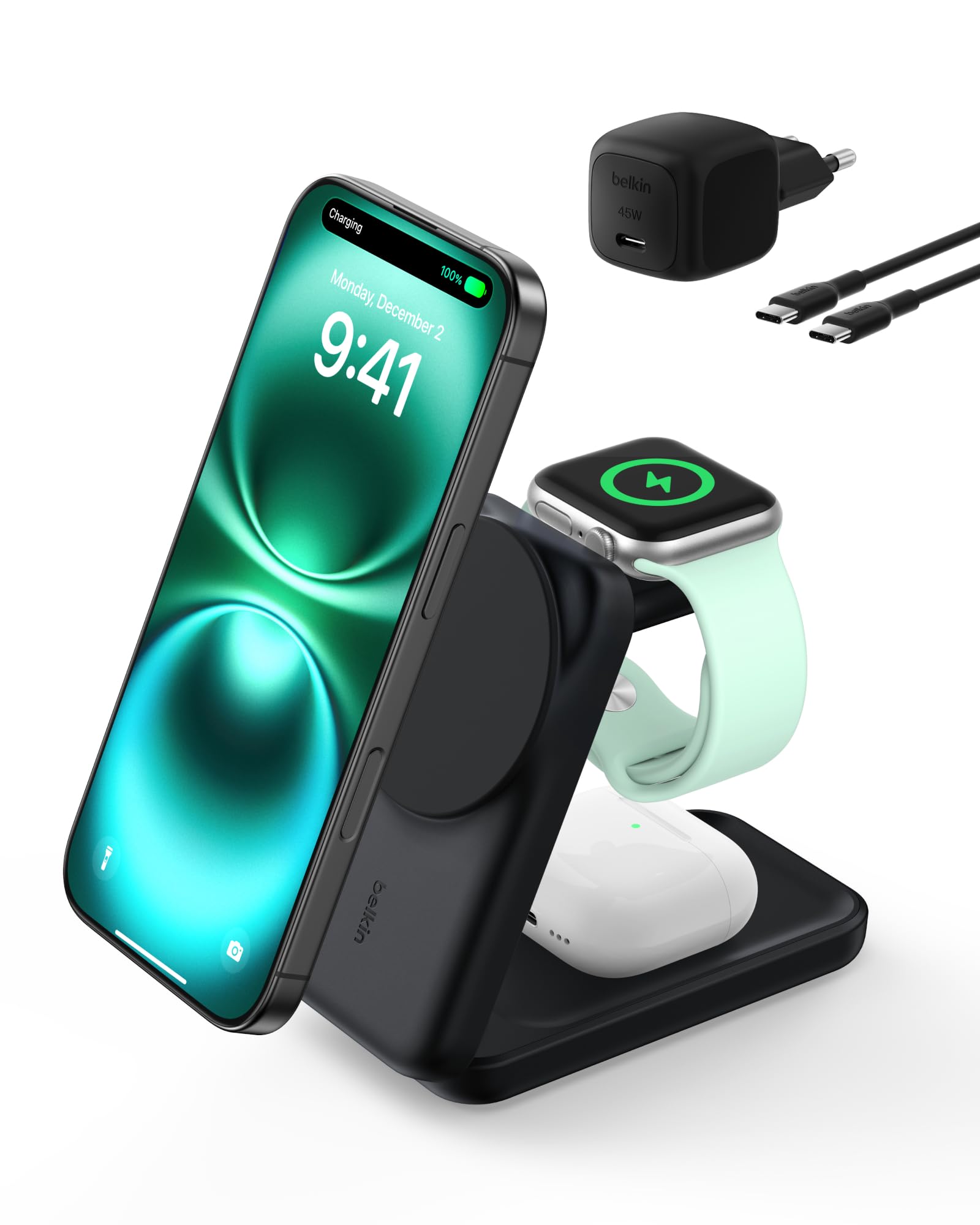 belkin-ultracharge-chargeur-induction-3-en-1-qi2-25w-noir image 1