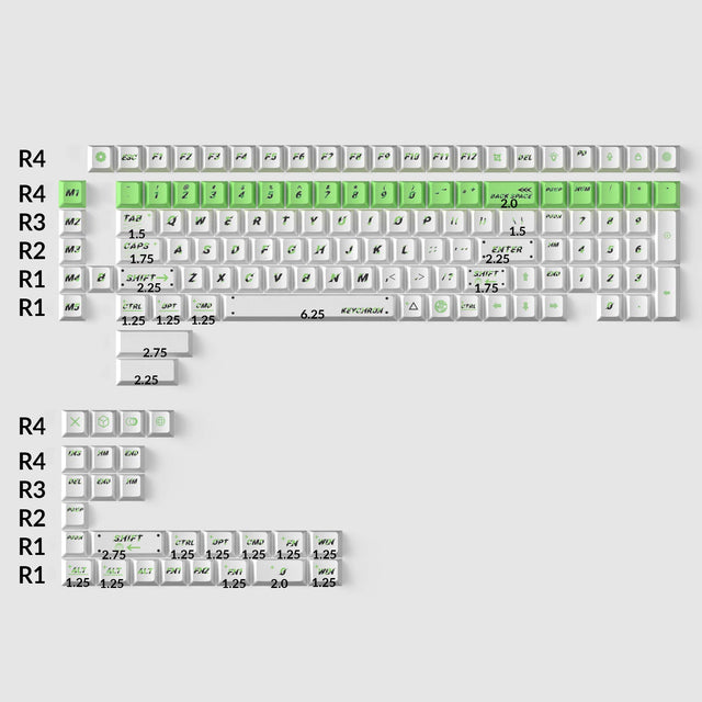 keychron-green-pulsation-set-140-keycaps-pbt-cherry-dye-sub image 2