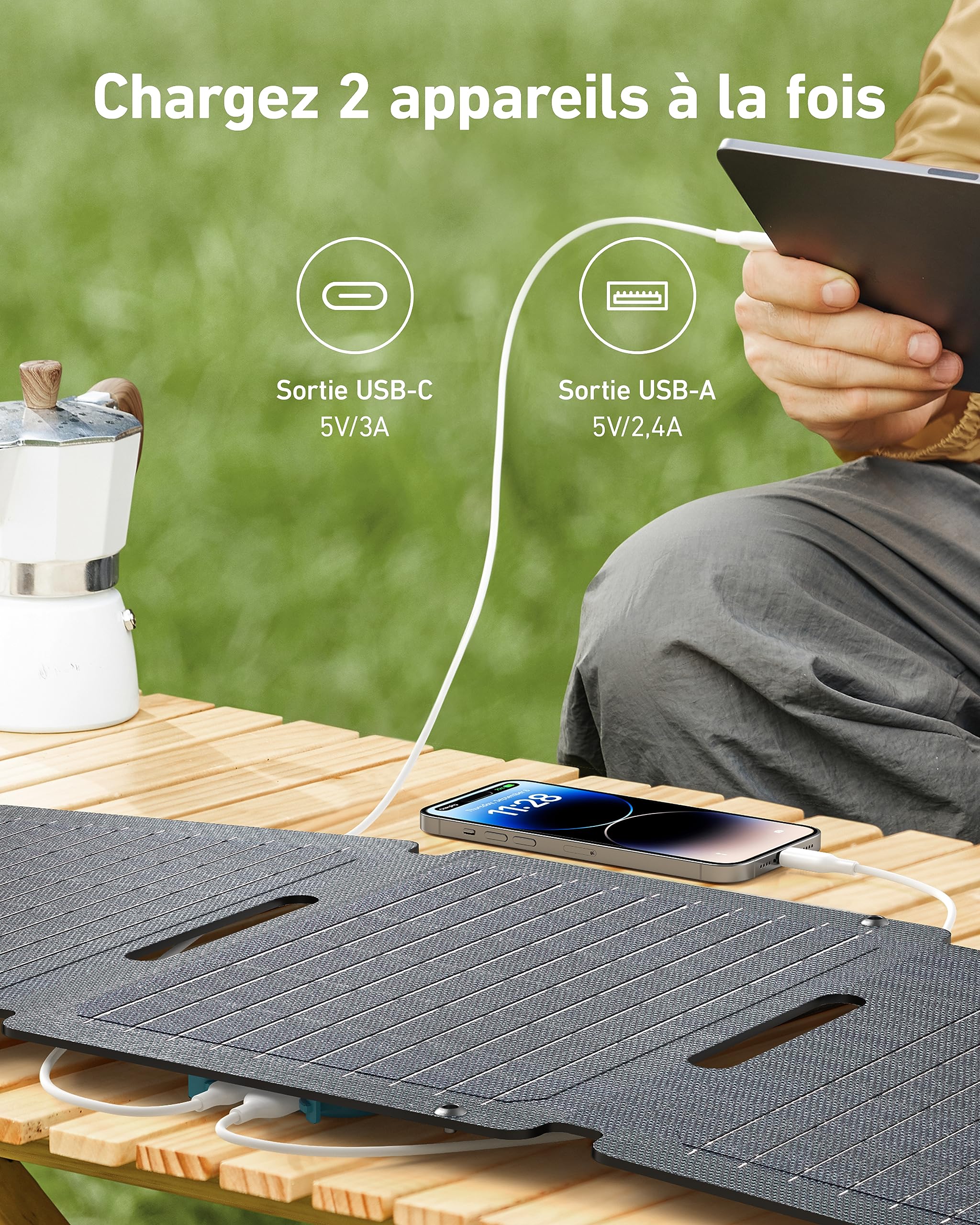 anker-solix-ps30-panneau-solaire-30w-pliable-portable-ip65-usb-a-usb-c-double-ch image 3