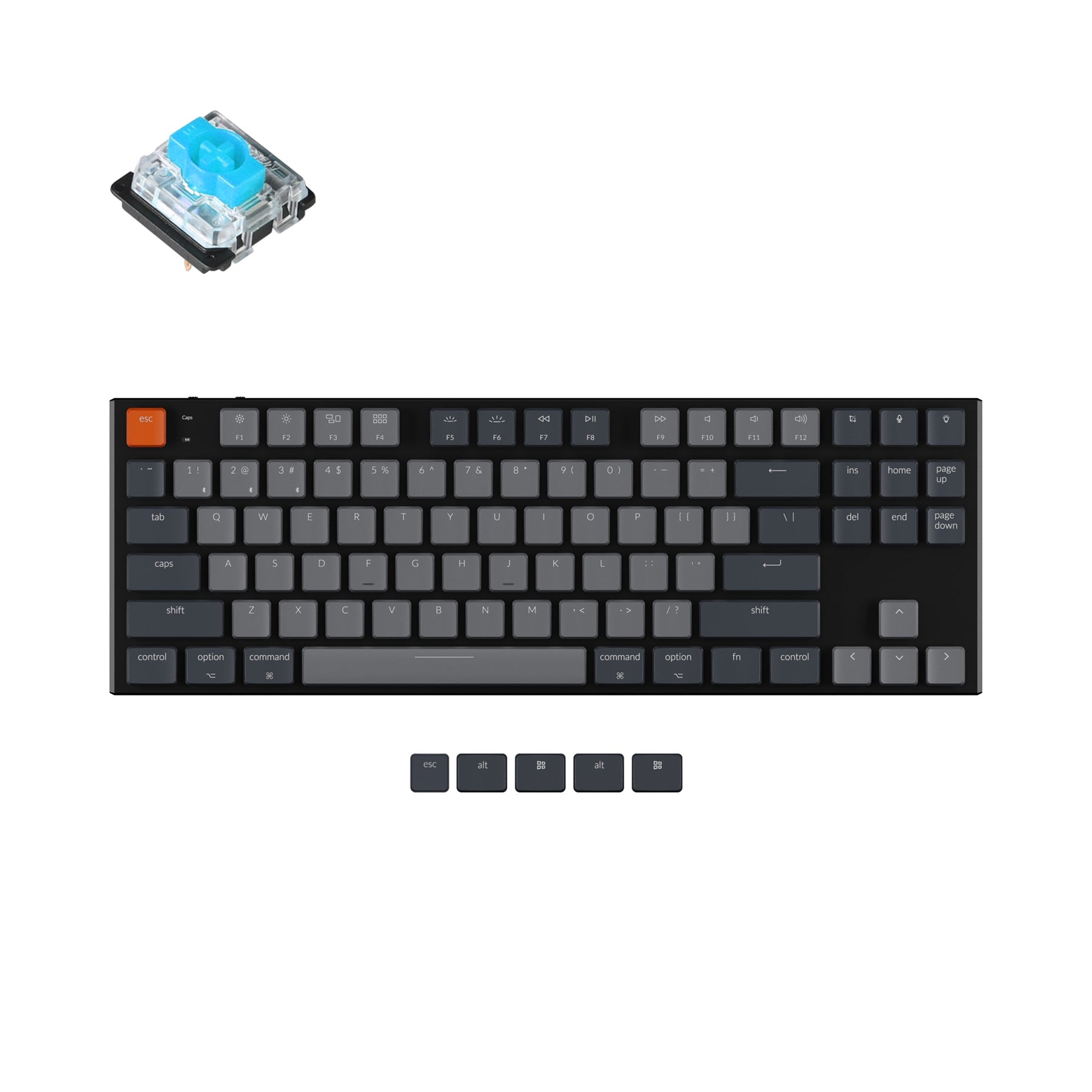 keychron-k1-version-5-clavier-m-canique-sans-fil-ultra-fin-disposition-us-ansi image 7