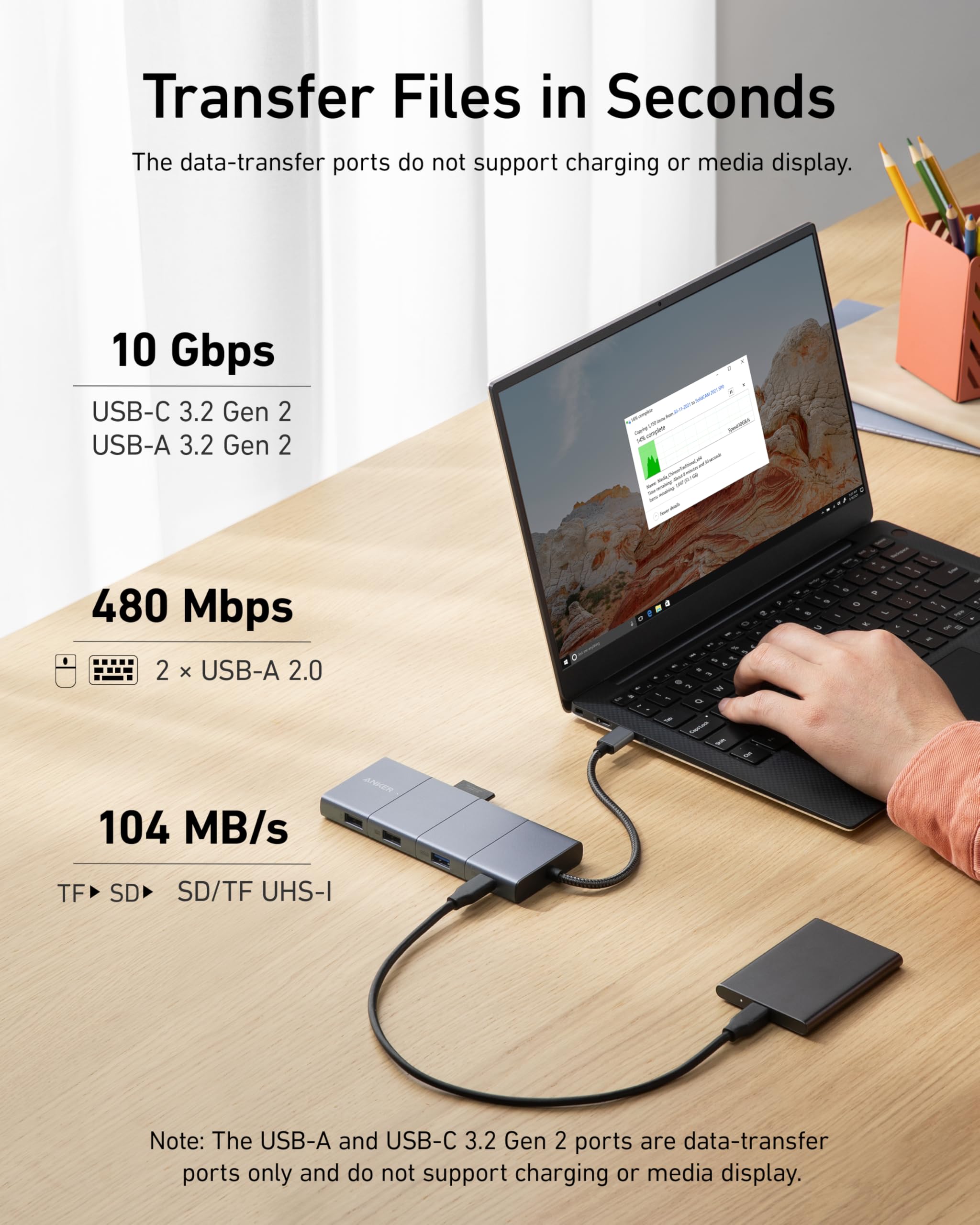 anker-565-hub-usb-c-11-en-1-station-d-accueil-hdmi-4k-displayport-pd-100w image 3