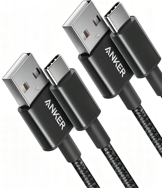anker-331-lot-de-2-c-bles-usb-a-vers-usb-c-0-9-m-nylon-tress-noir image 1