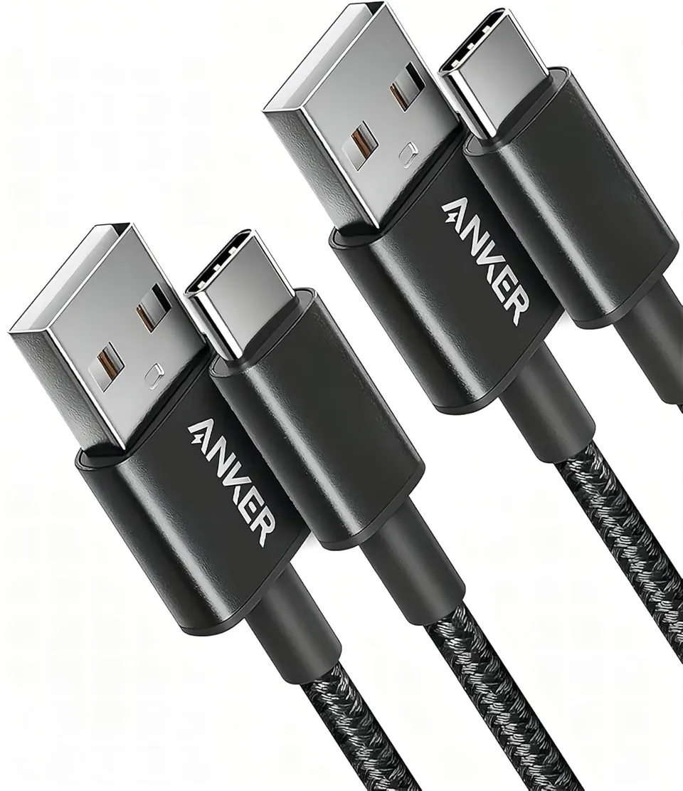 anker-331-lot-de-2-c-bles-usb-a-vers-usb-c-0-9-m-nylon-tress-noir image 1