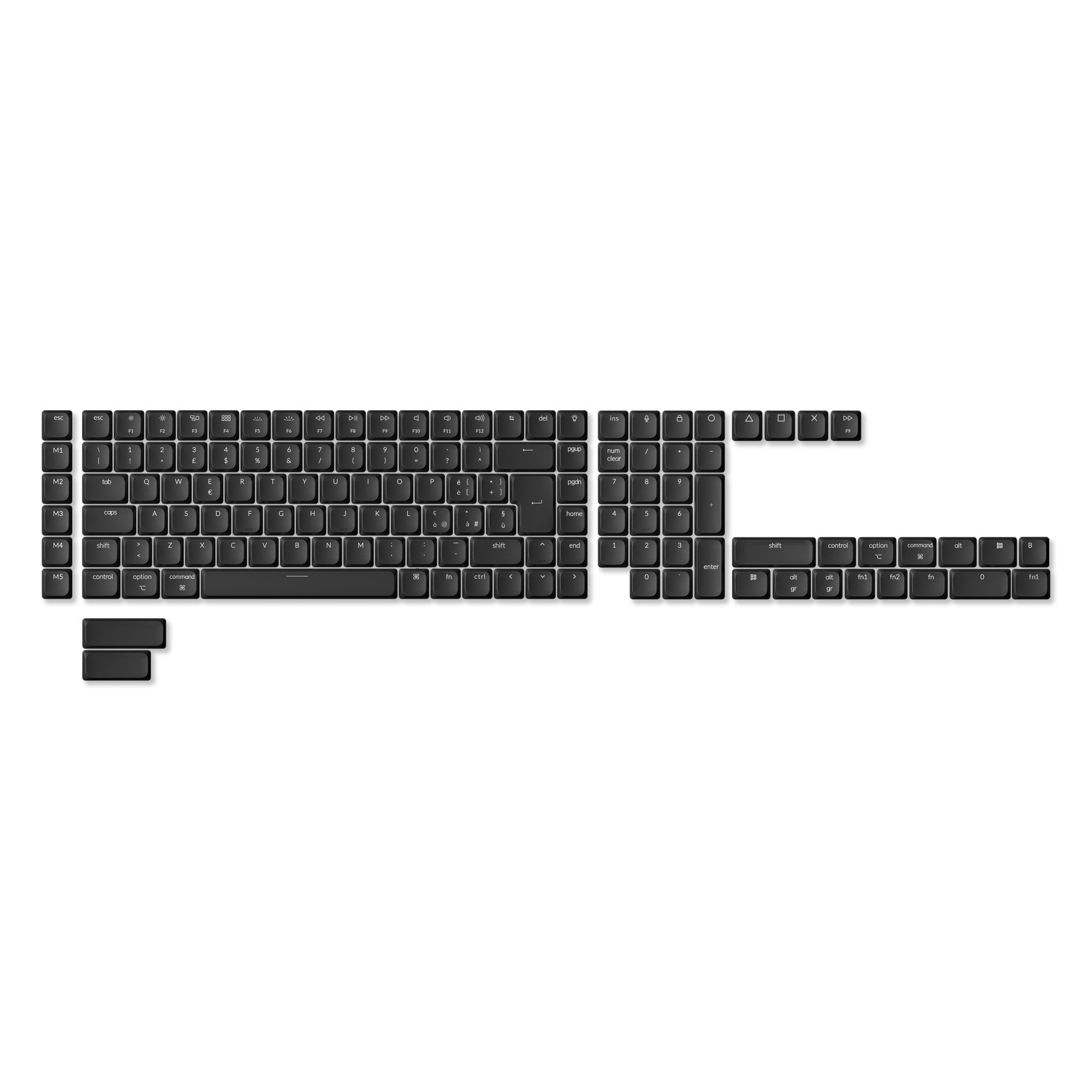 keychron-iso-low-profile-lsa-abs-shine-through-full-set-keycaps-noir image 3