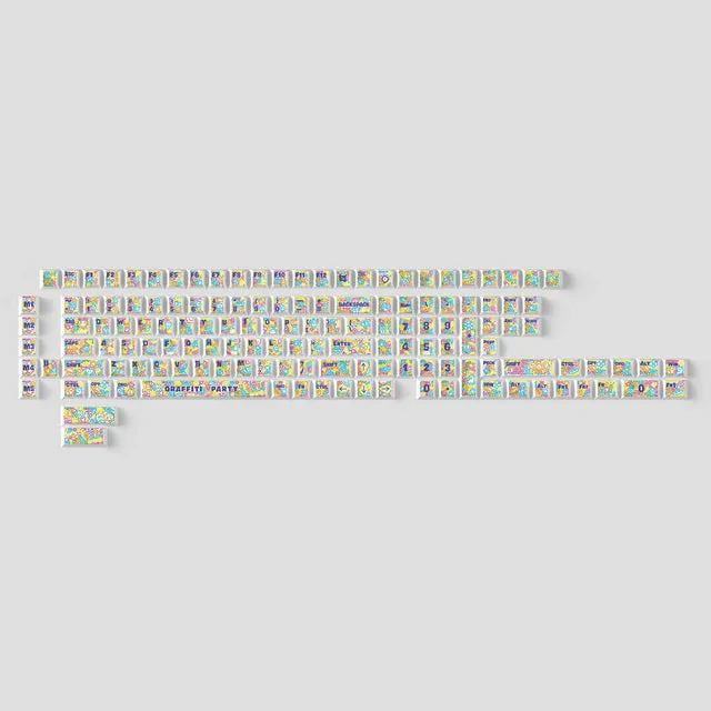 keychron-graffiti-party-set-de-140-keycaps-pbt-cherry-profile-dye-sub image 1