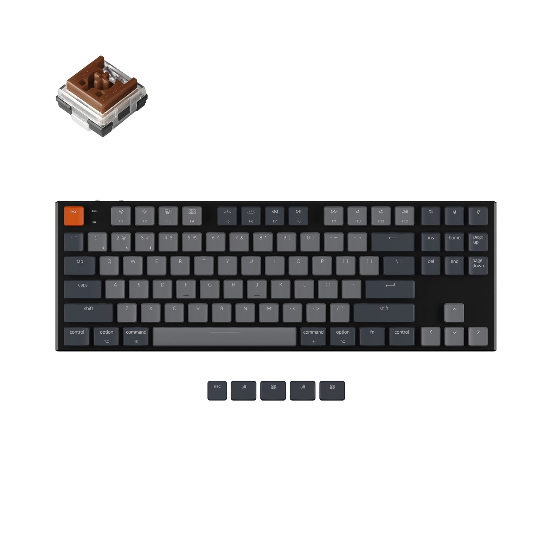 keychron-k1-version-5-clavier-m-canique-sans-fil-ultra-fin-disposition-us-ansi image 3