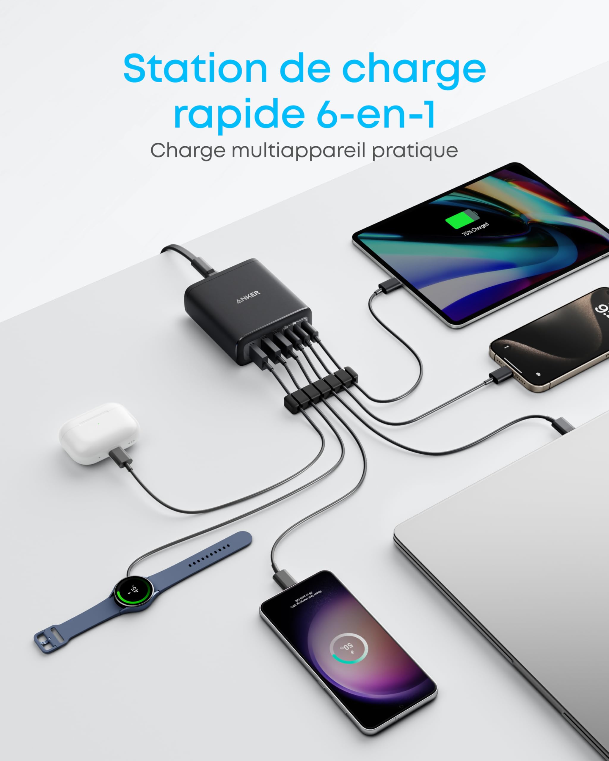 anker-chargeur-usb-c-112-w-station-6-ports-avec-organisateur image 2