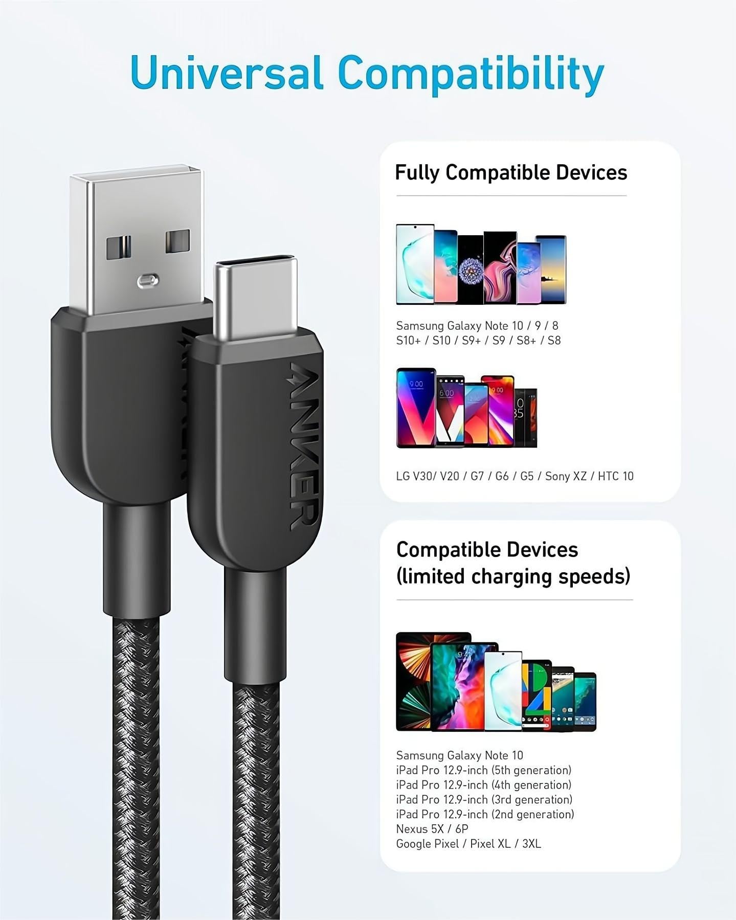anker-310-lot-de-2-c-bles-usb-a-vers-usb-c-tress-0-9-m-noir image 3