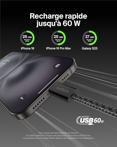 belkin-boostcharge-c-ble-usb-c-vers-usb-c-60w-1-5-m-pack-de-2-noir image 8