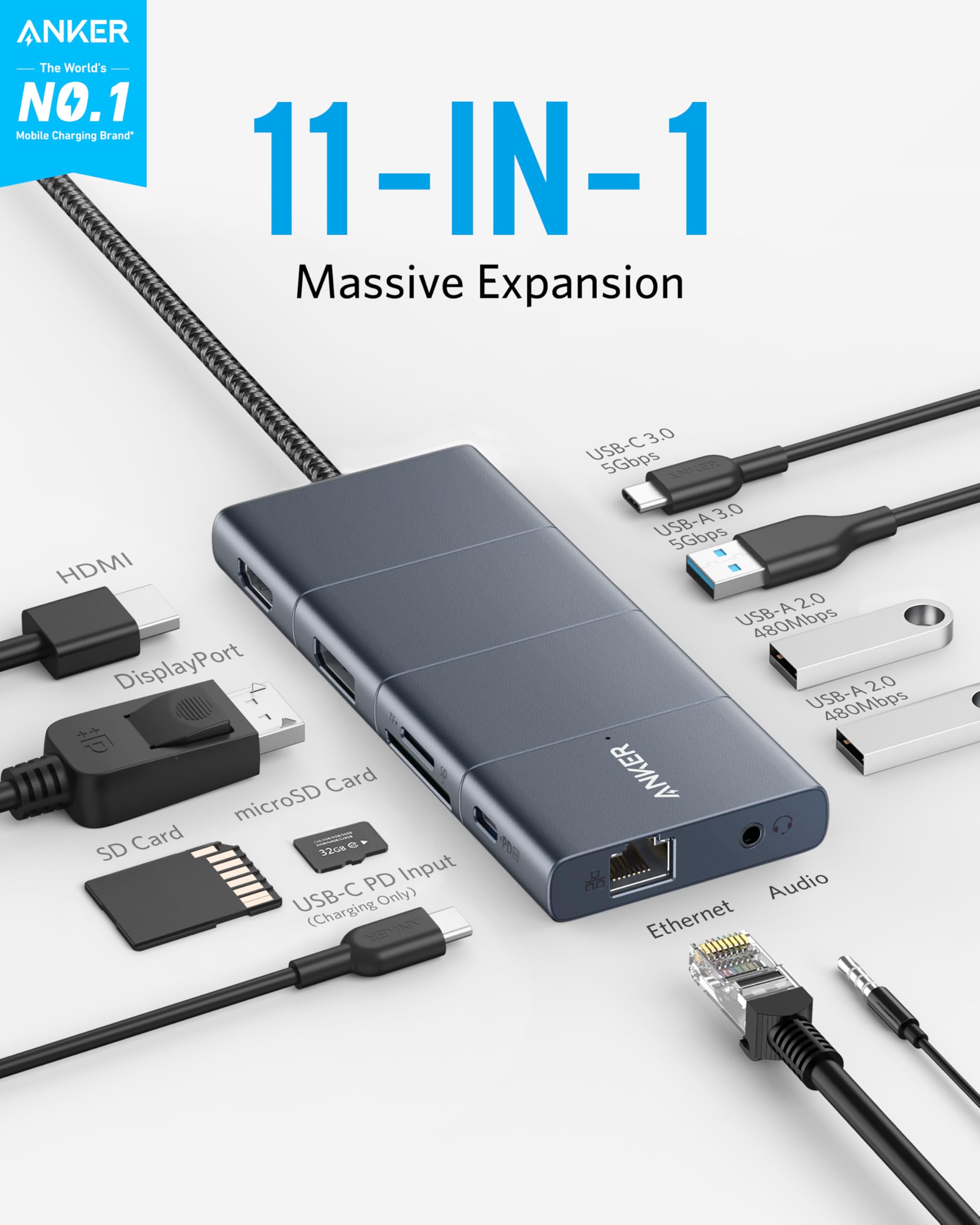 anker-powerexpand-station-d-accueil-usb-c-11-en-1-hdmi-dp-4k-100w image 2