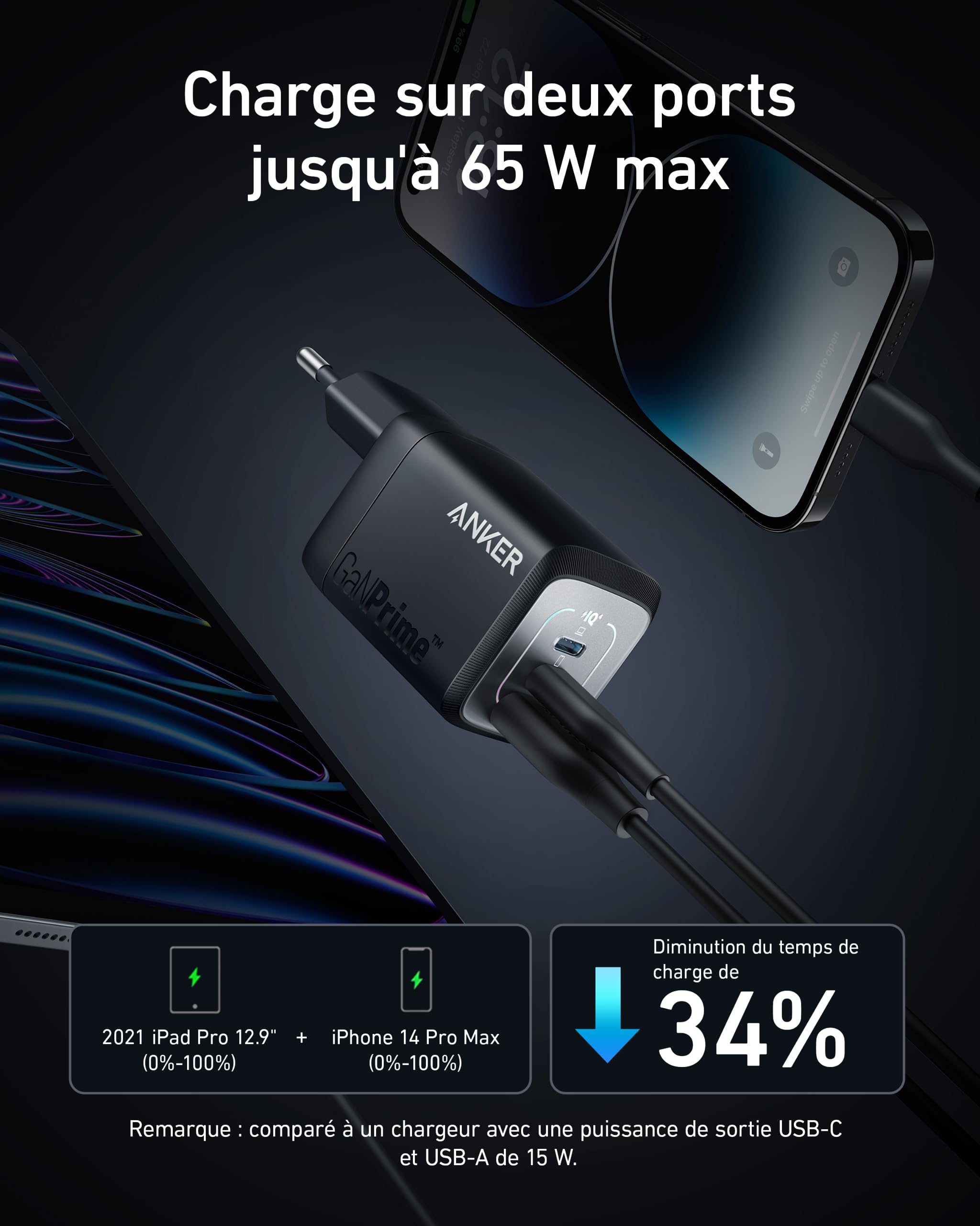 anker-prime-chargeur-usb-c-67-w-gan-3-ports-pliable image 3