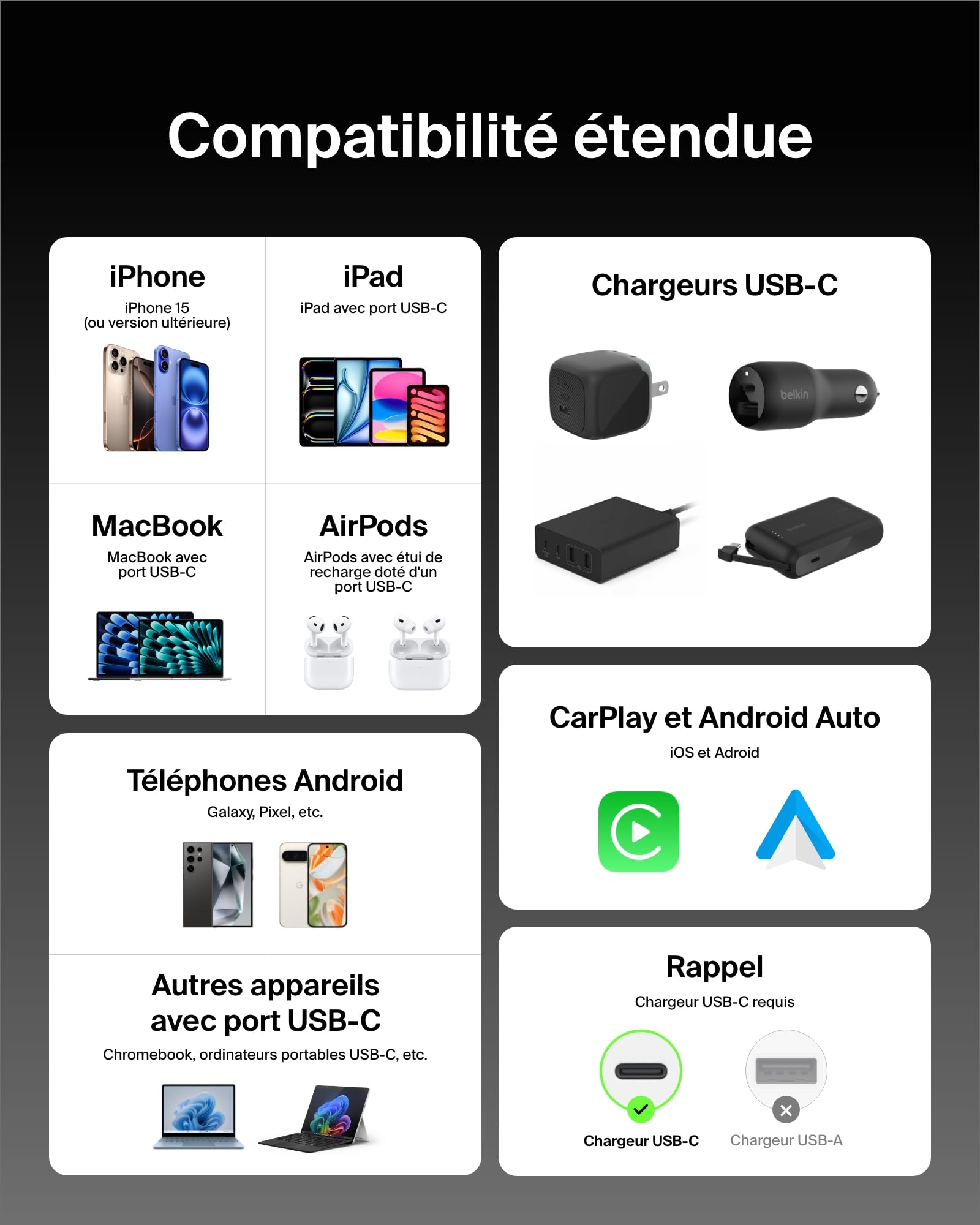 belkin-boostcharge-c-ble-usb-c-vers-usb-c-60w-1-5-m-pack-de-2-noir image 5