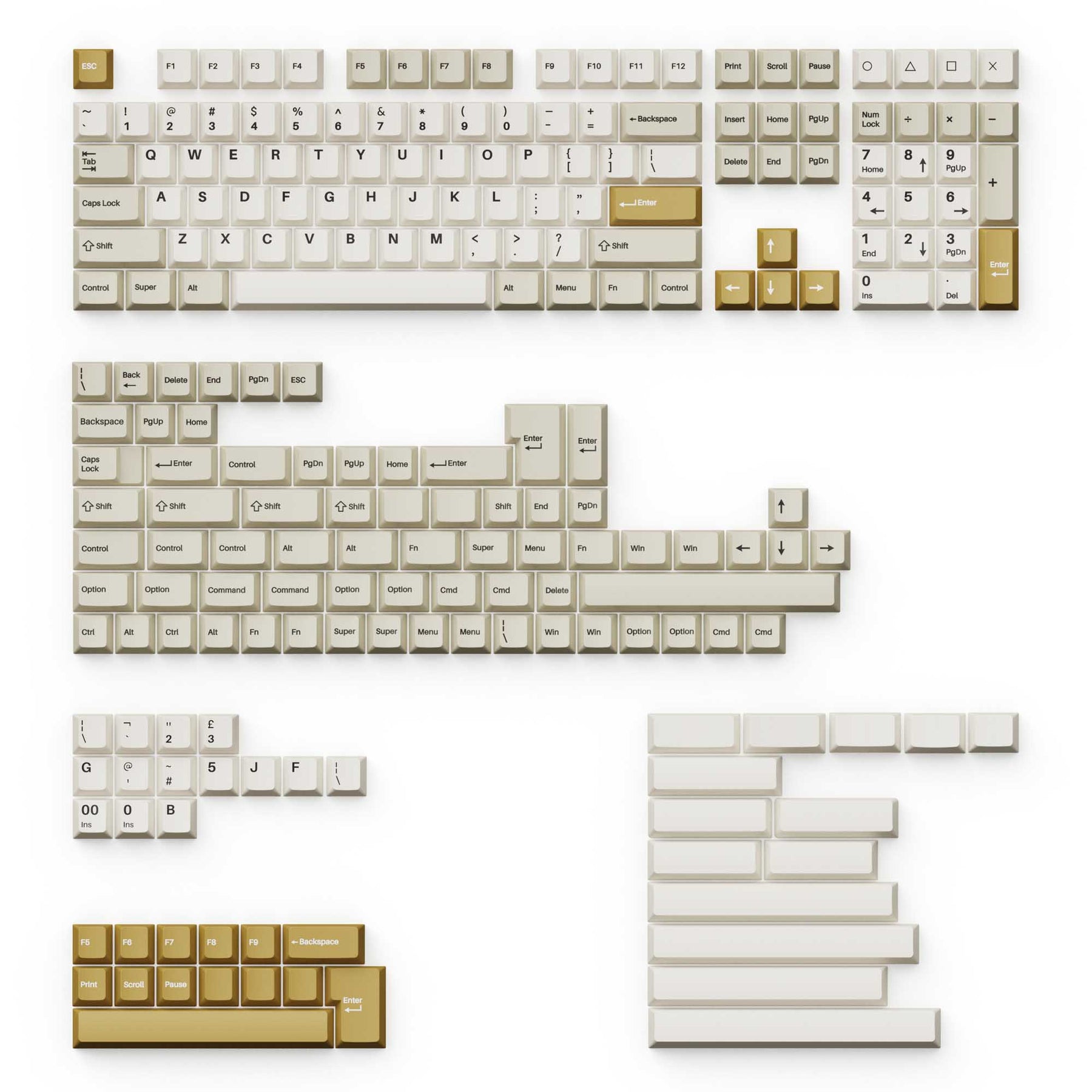 keychron-set-de-capuchons-pbt-double-shot-profil-cherry-camel image 1
