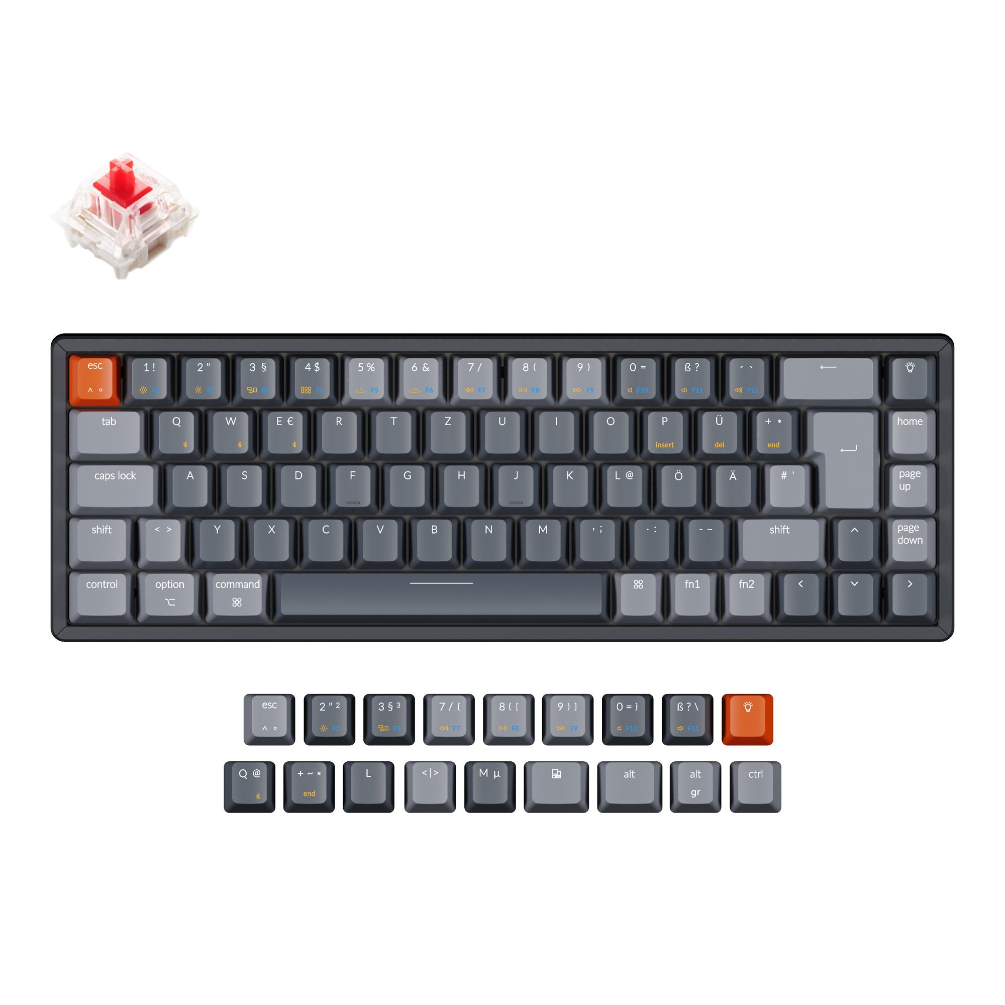 keychron-k6-clavier-m-canique-sans-fil-65-iso-de-allemand-qwertz-hot-swap image 1
