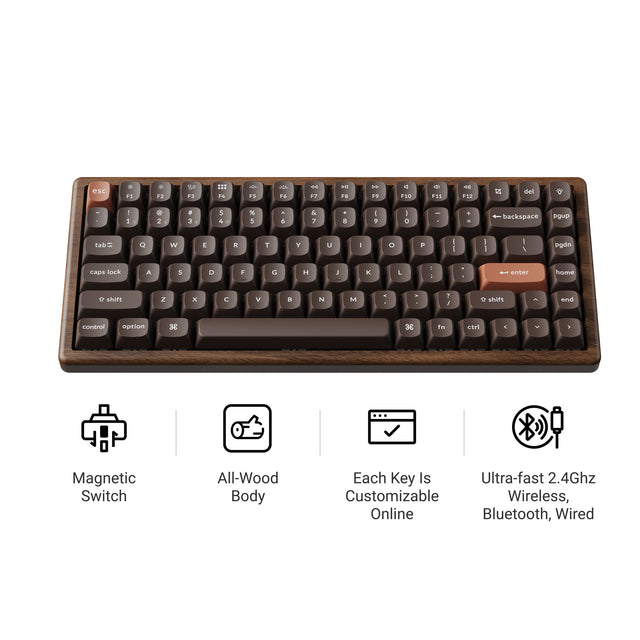 keychron-k2-he-all-wood-special-edition-clavier-magn-tique-sans-fil-75-en-bois image 2