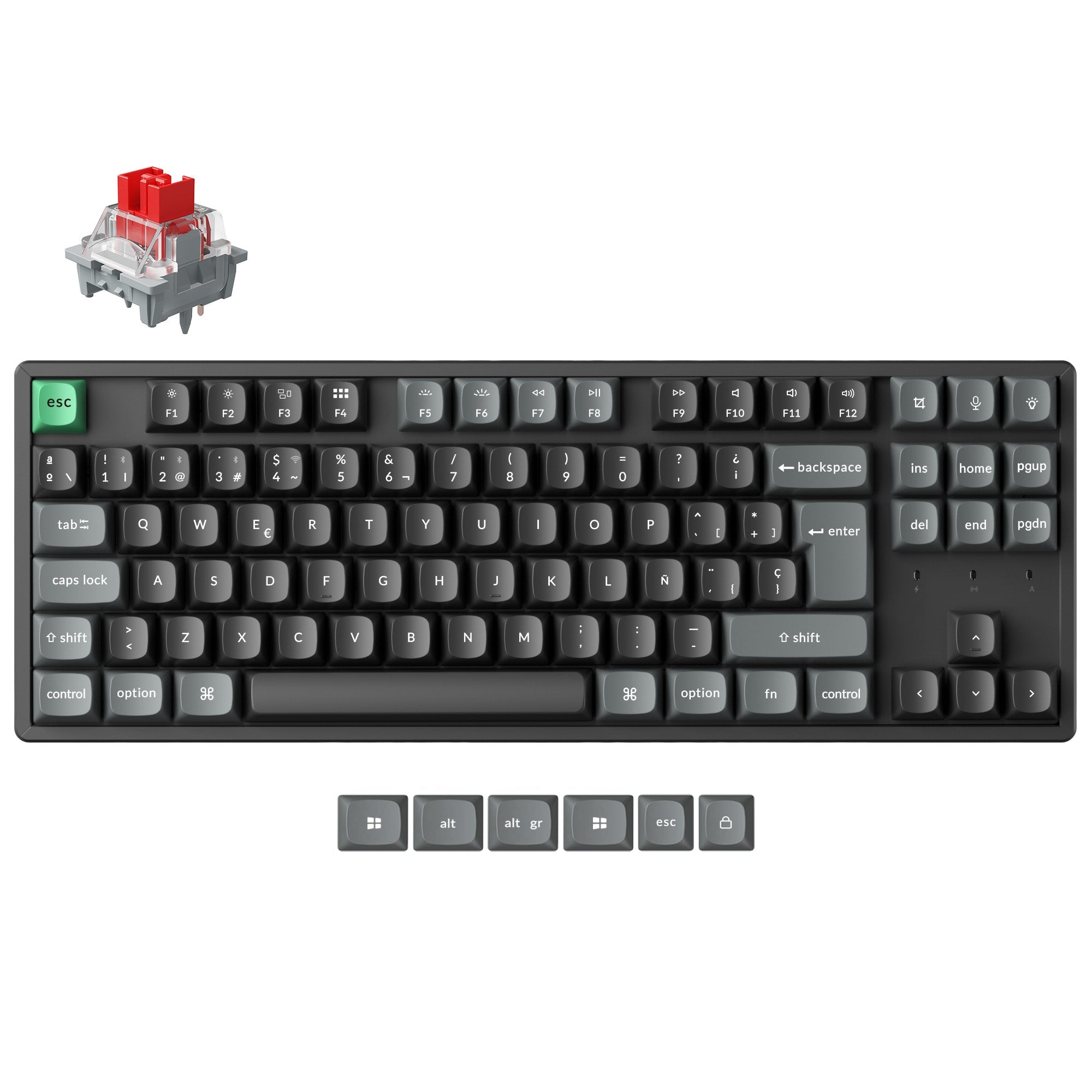 keychron-k8-ultra-8k-clavier-m-canique-sans-fil-tkl-80-iso-cadre-m-tal-8k-pollin image 1