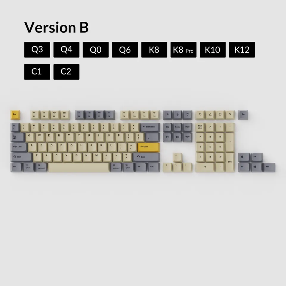 keychron-set-de-keycaps-pbt-dye-sub-oem-gris-bl image 1