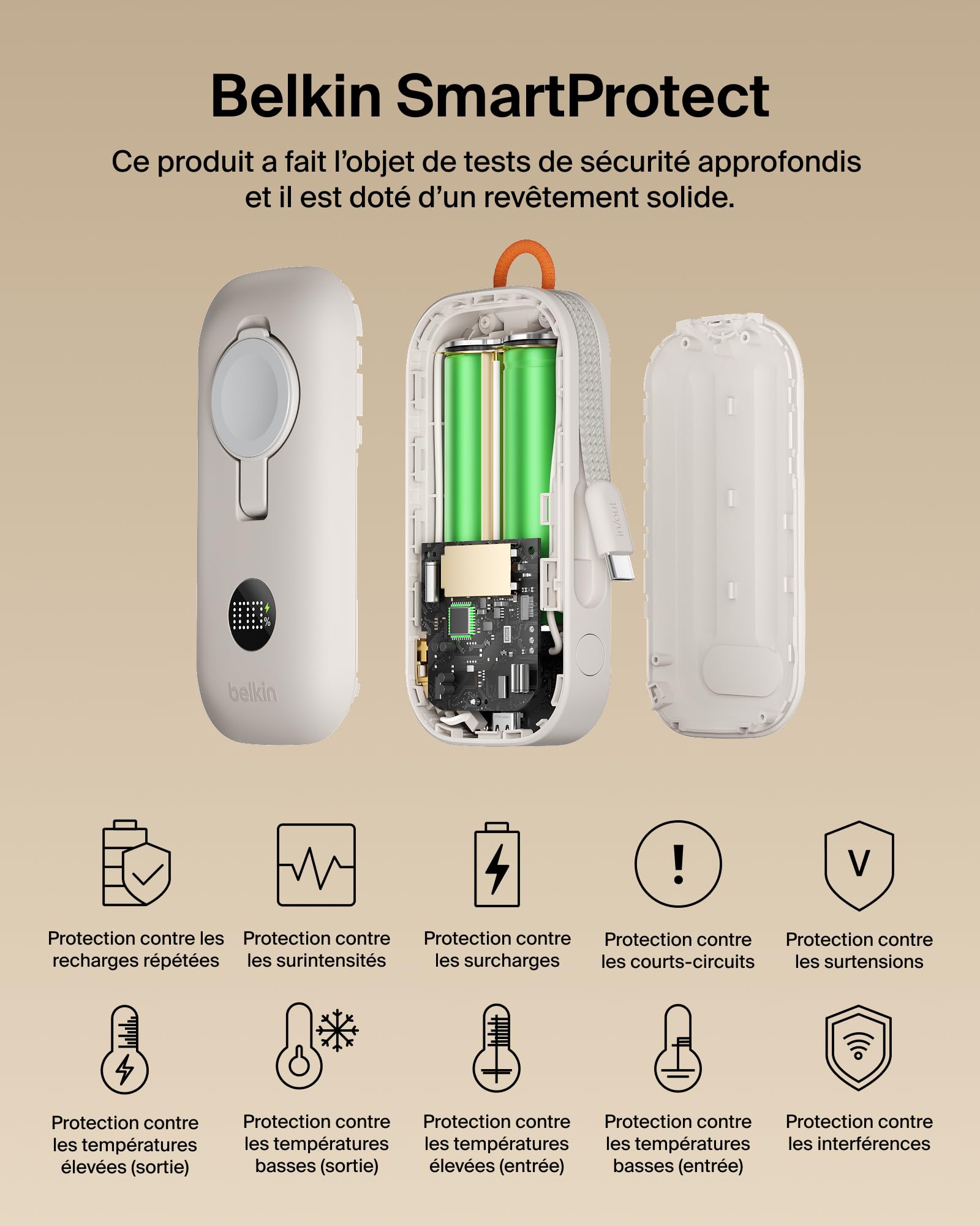 belkin-boostcharge-pro-batterie-externe-10000mah-45w-apple-watch-usb-c-beige image 7