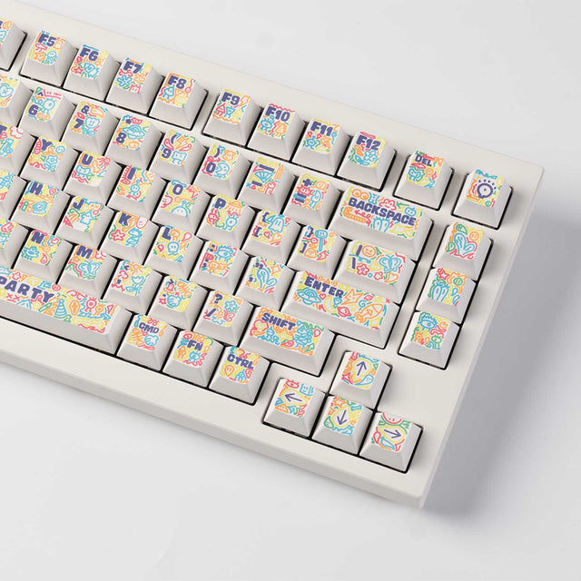 keychron-graffiti-party-set-de-140-keycaps-pbt-cherry-profile-dye-sub image 4