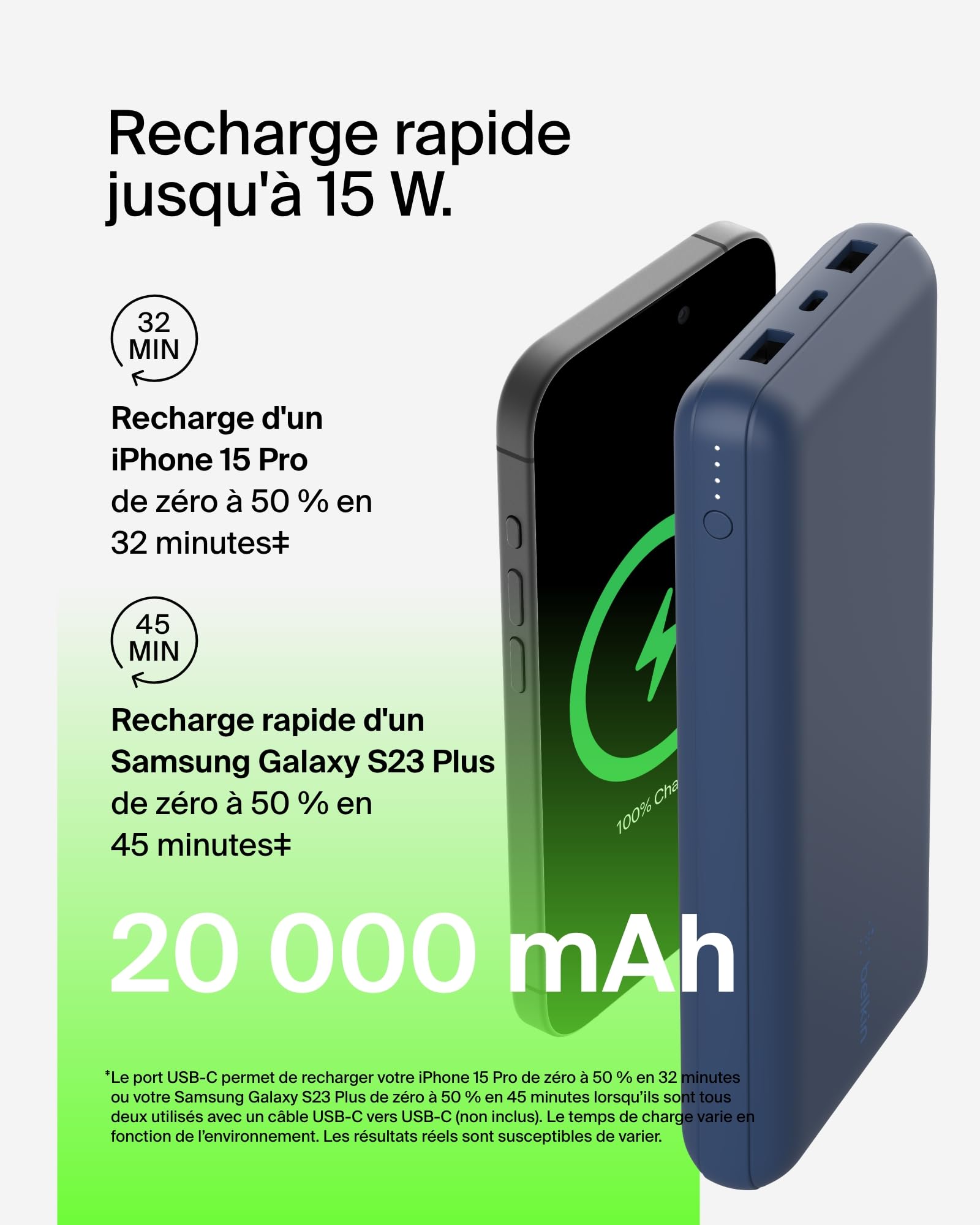 belkin-batterie-externe-usb-c-20000-mah-15w-3-ports-bleu image 4