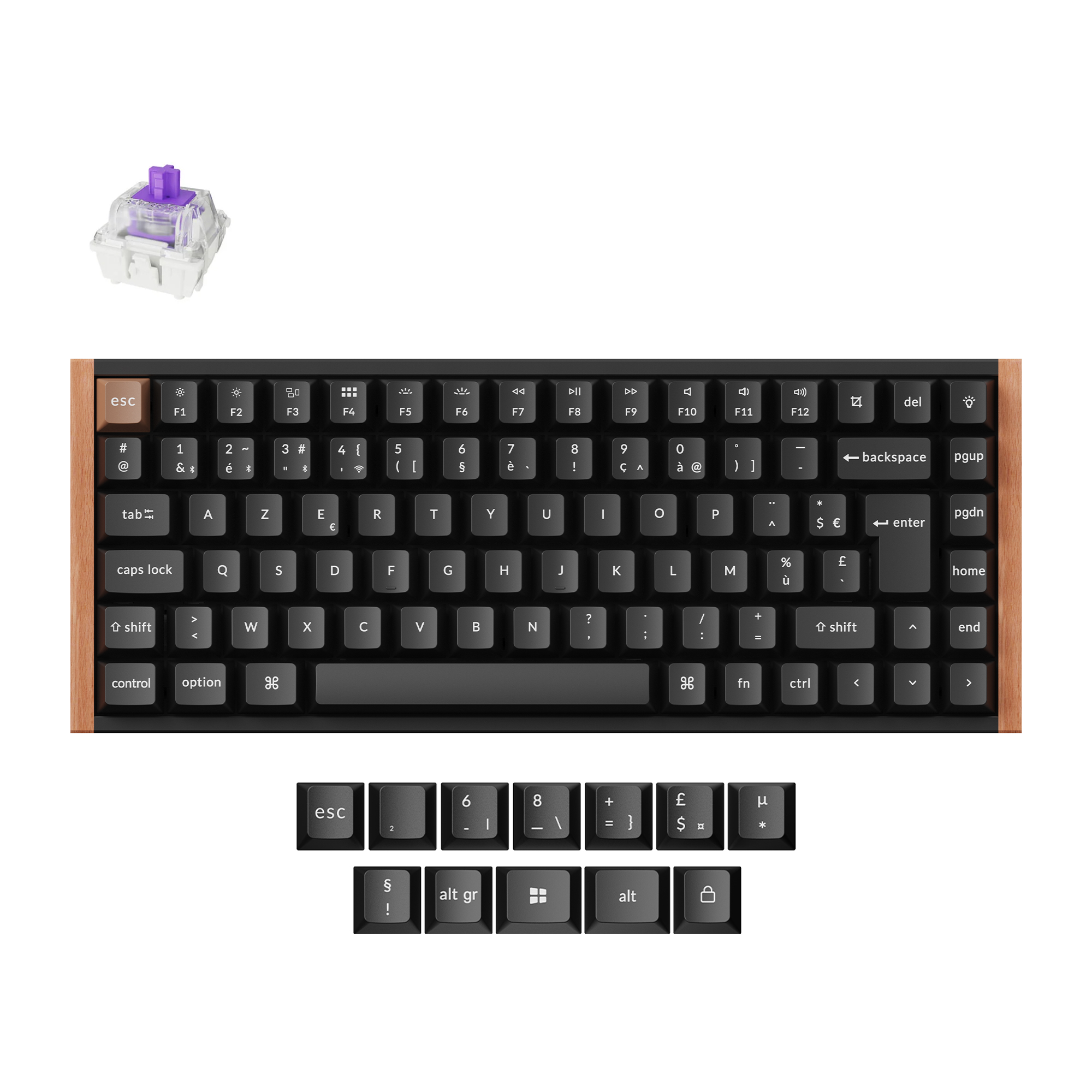 keychron-k2-he-clavier-custom-magn-tique-sans-fil-75-iso-fr-es-de-uk-nordique image 7