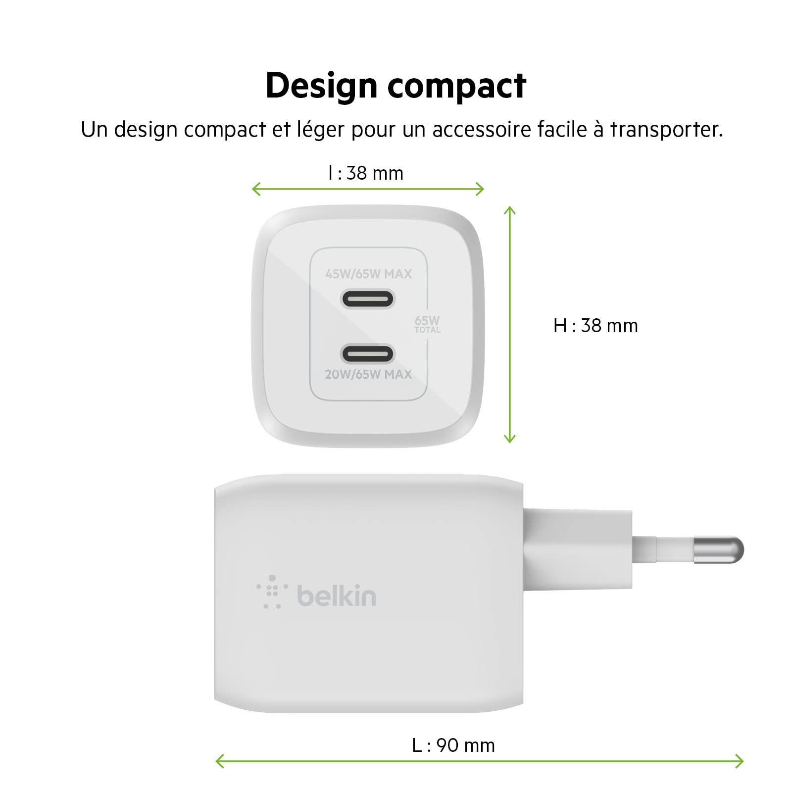 belkin-boostcharge-pro-adaptateur-secteur-gan-65w-2x-usb-c-pd-3-0-pps image 5