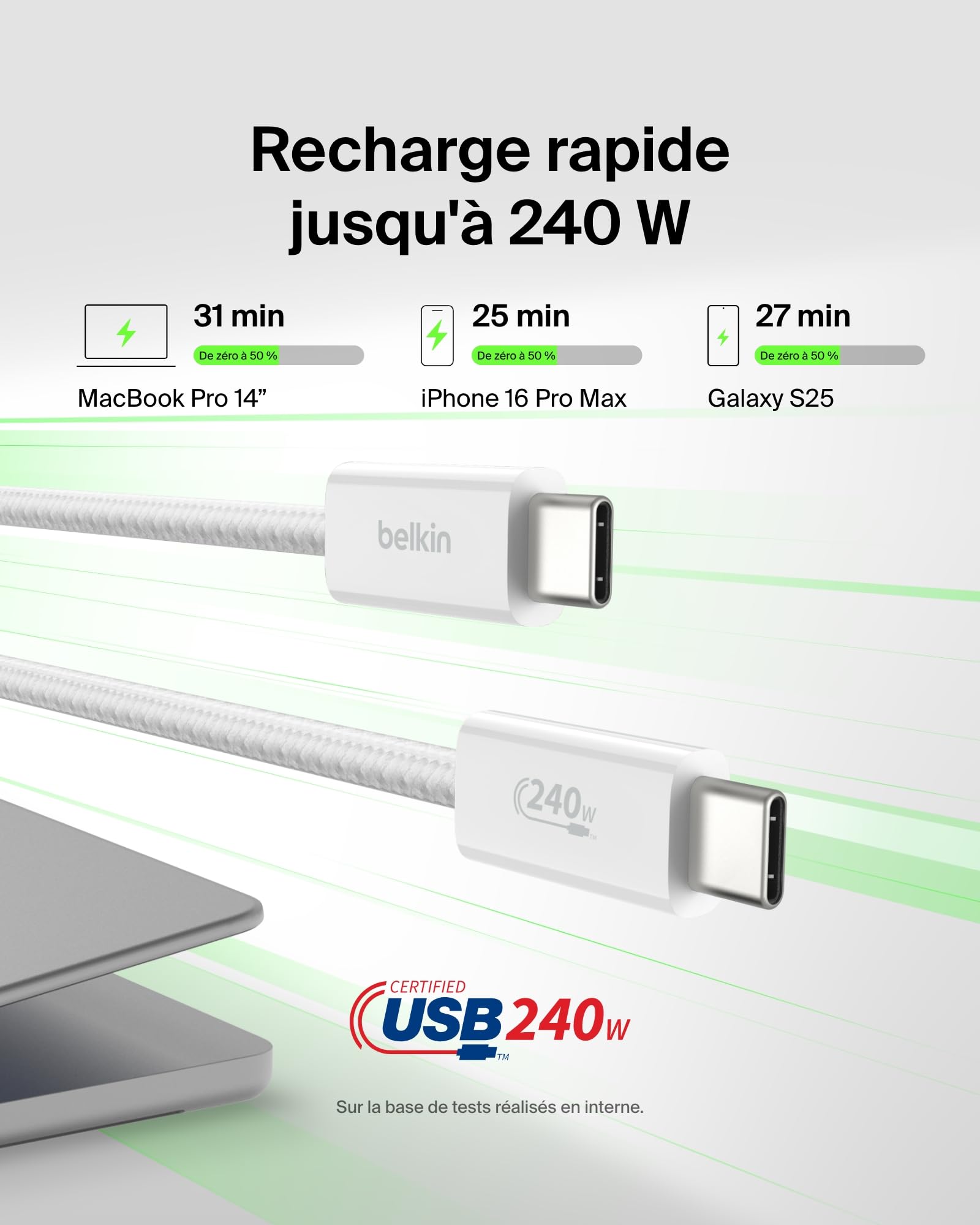 belkin-boostcharge-pack-de-2-c-bles-usb-c-vers-usb-c-tress-s-1-5-m-240w-blanc image 2