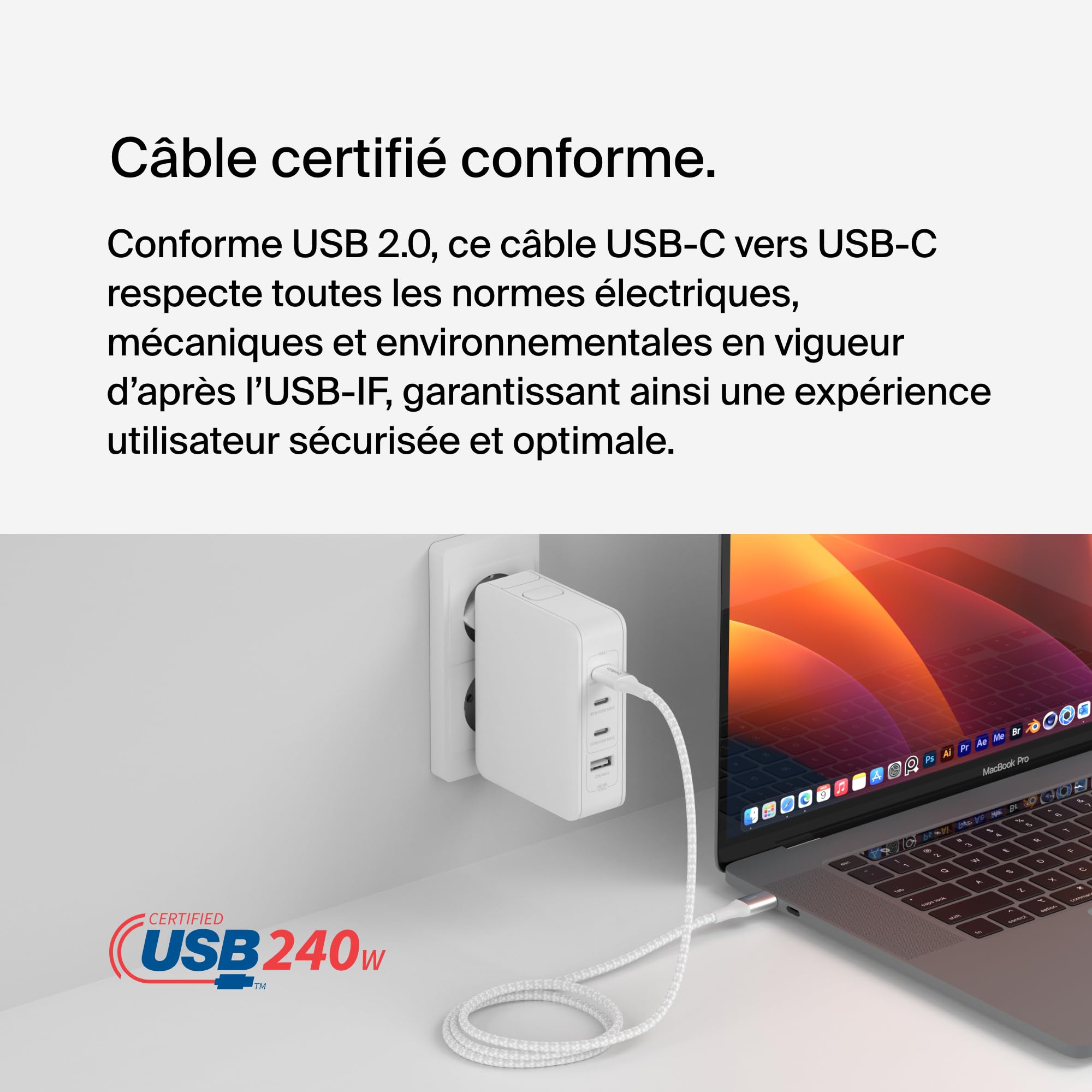 belkin-boostcharge-c-ble-usb-c-vers-usb-c-240w-1-m-blanc image 4