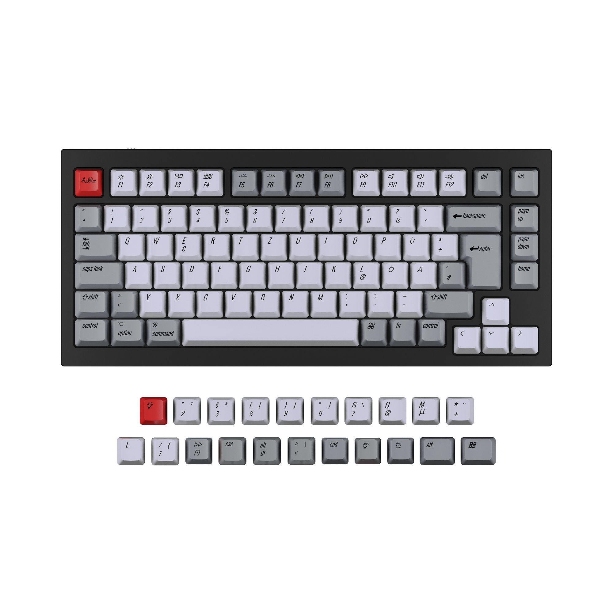 keychron-set-de-touches-iso-oem-pbt-dye-sub-q1-q1-pro-v1-k2-k2-pro image 1