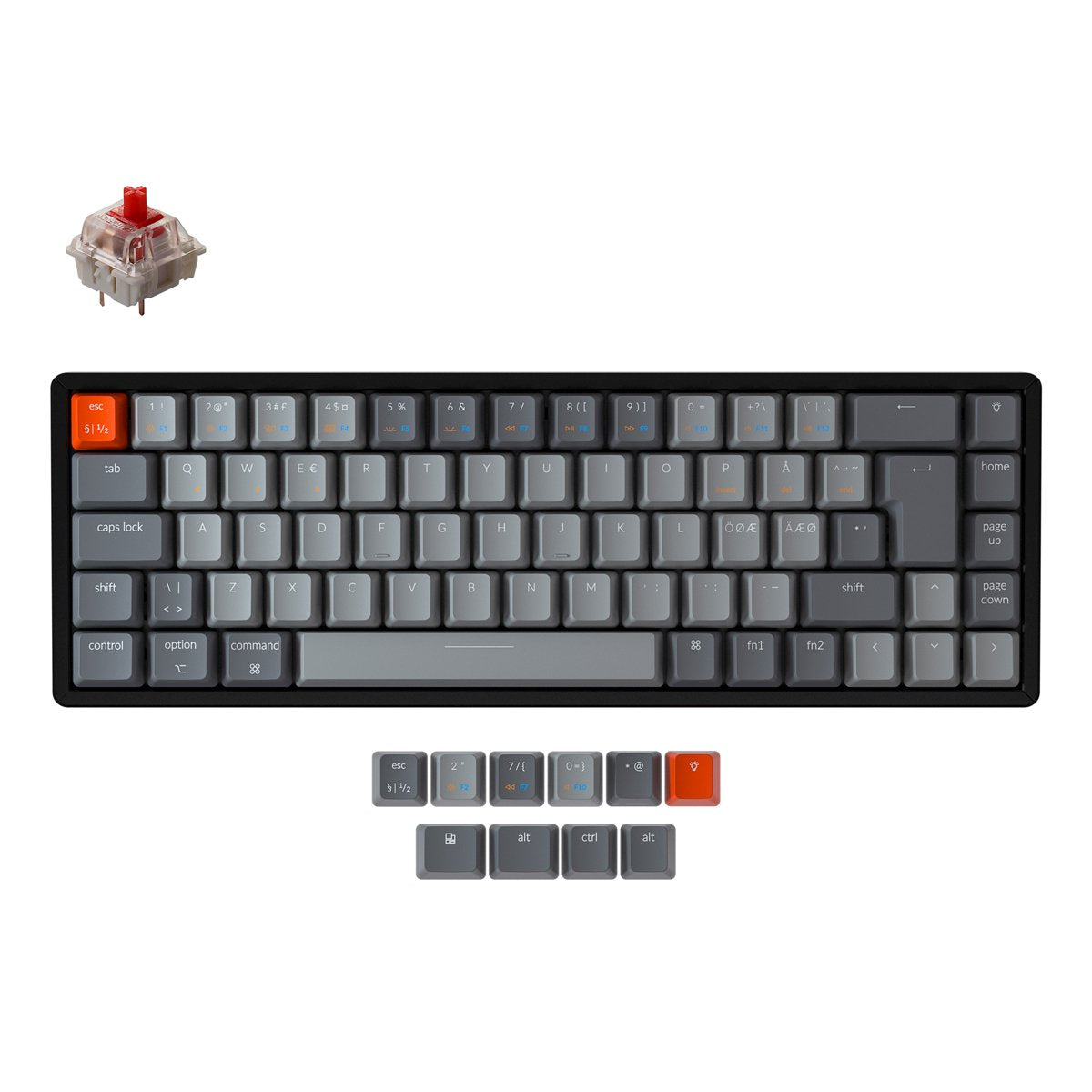 keychron-k6-clavier-m-canique-sans-fil-layout-nordic-iso image 2