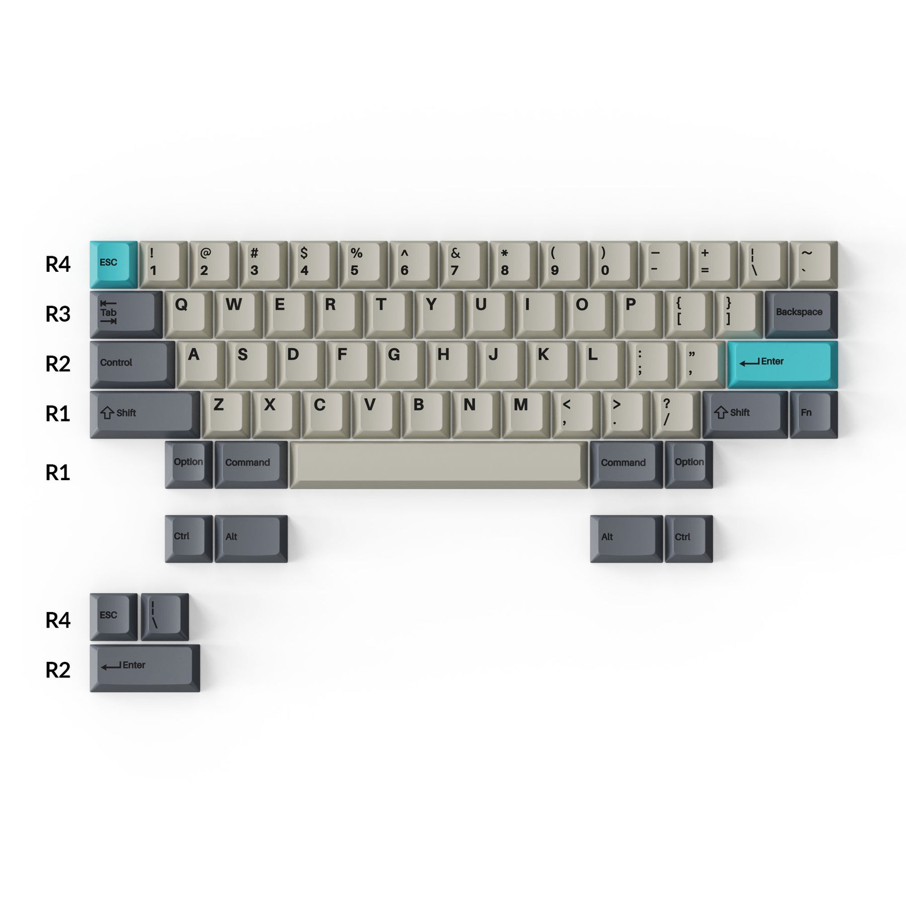 keychron-cherry-profile-double-shot-pbt-set-complet-de-capuchons-dolch-blue image 3