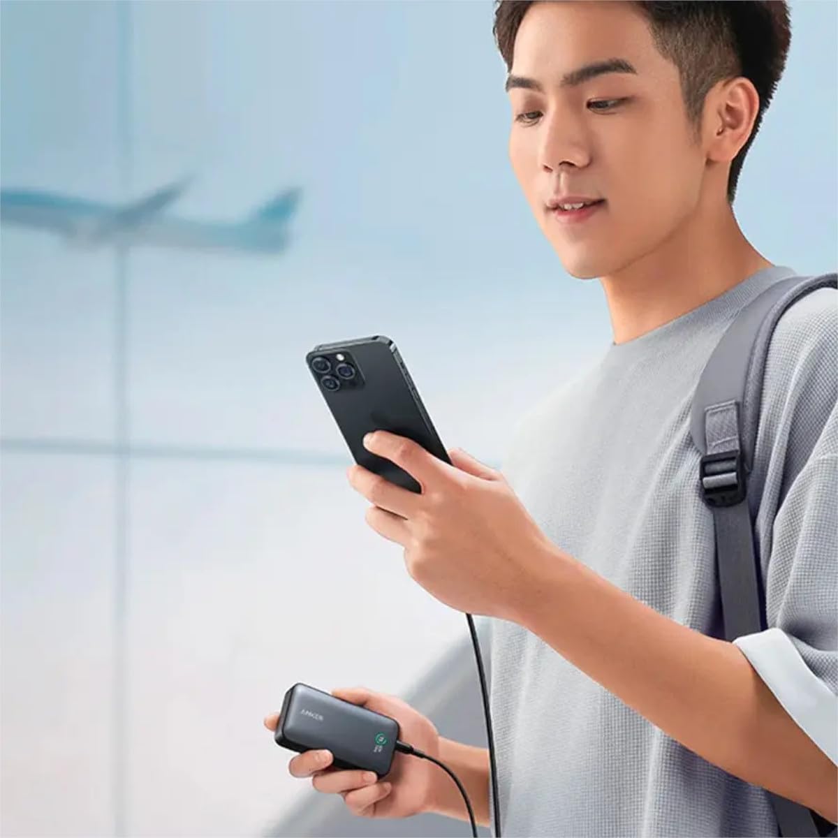 anker-533-batterie-externe-10000-mah-pd-30w-power-bank-c-ble-usb-c-int-gr-noir image 2