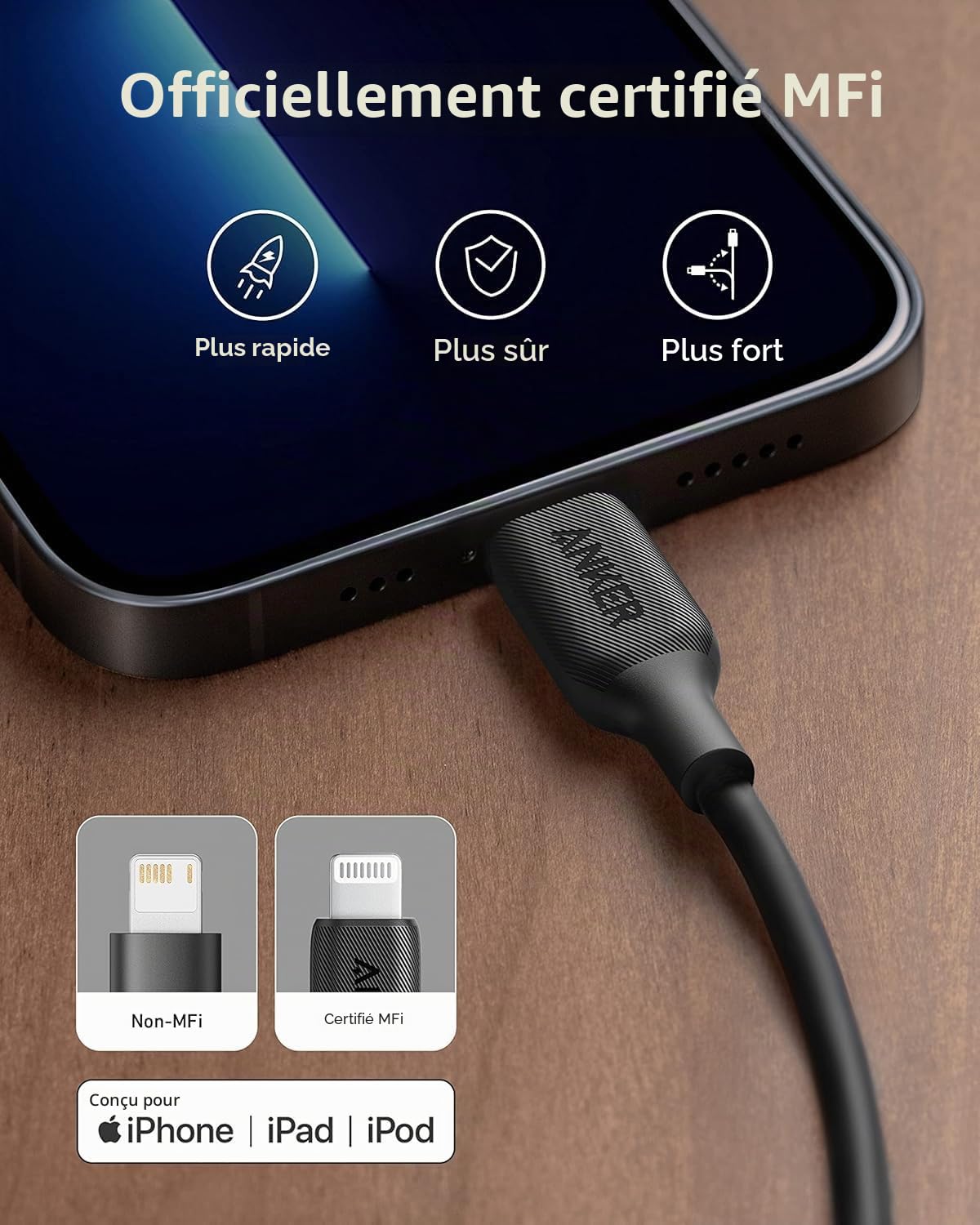 anker-powerline-iii-c-ble-usb-c-vers-lightning-0-3-m-mfi-noir image 3