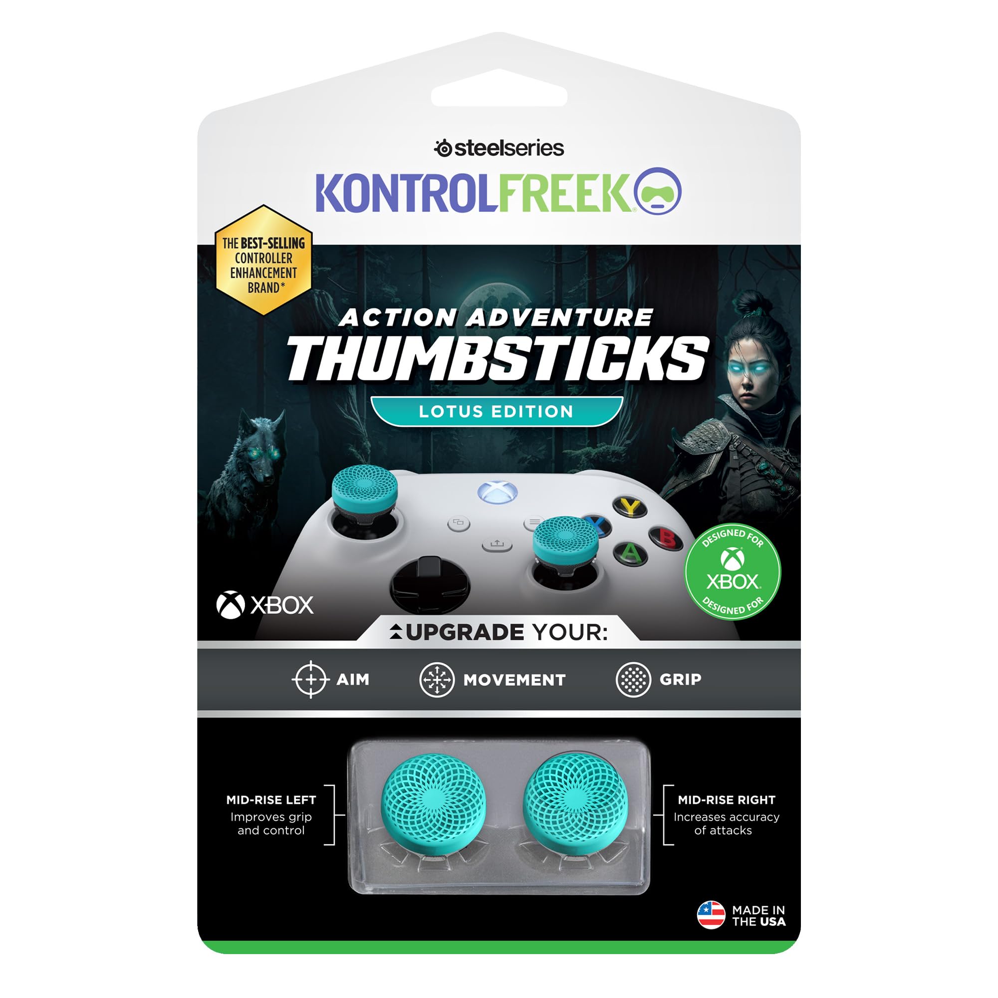 kontrolfreek-lotus-grips-xbox-rehausseurs-joystick-mid-rise-turquoise-x2 image 6