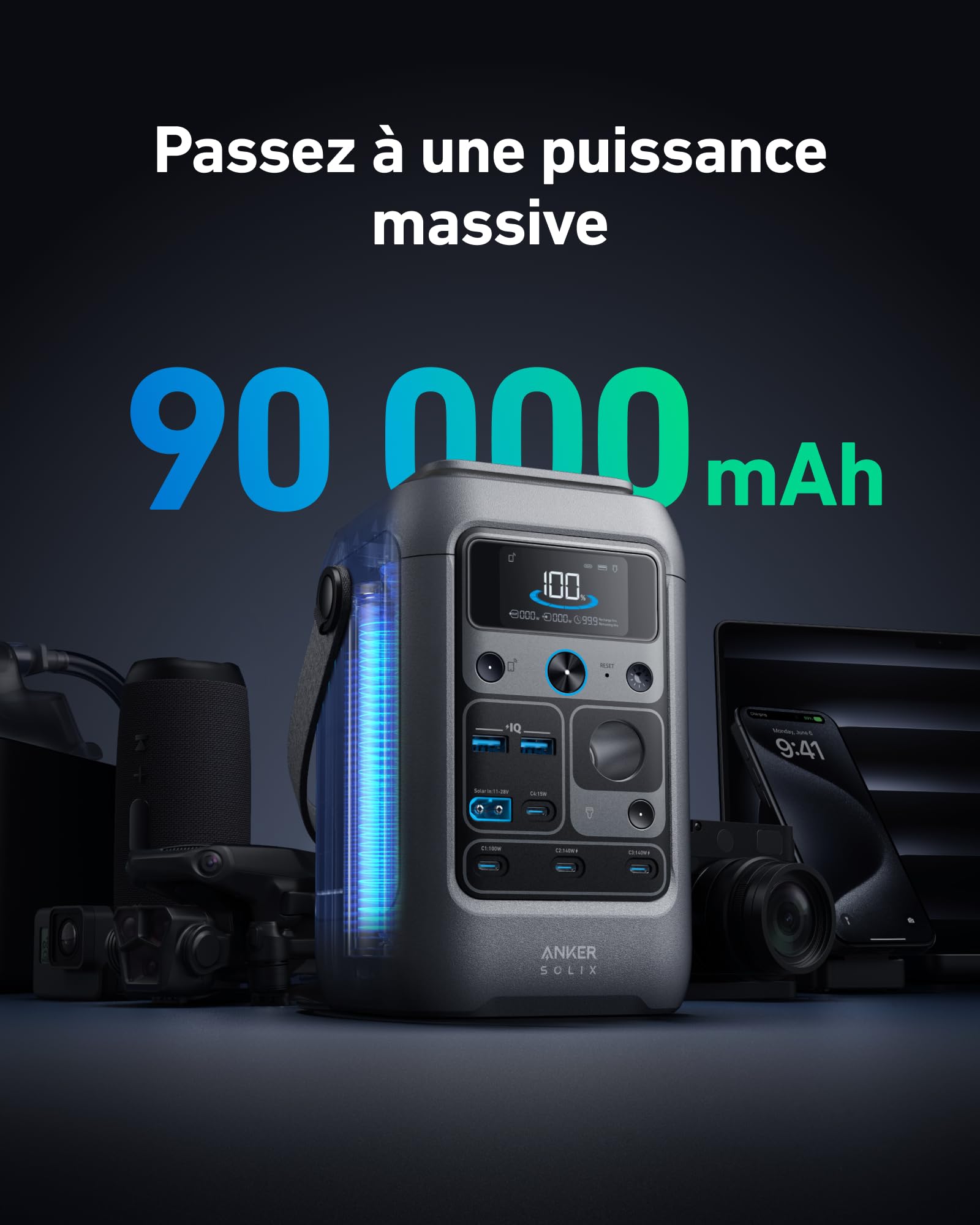 anker-solix-c300-dc-station-lectrique-portable-288wh-300w-lifepo4-7-ports image 2