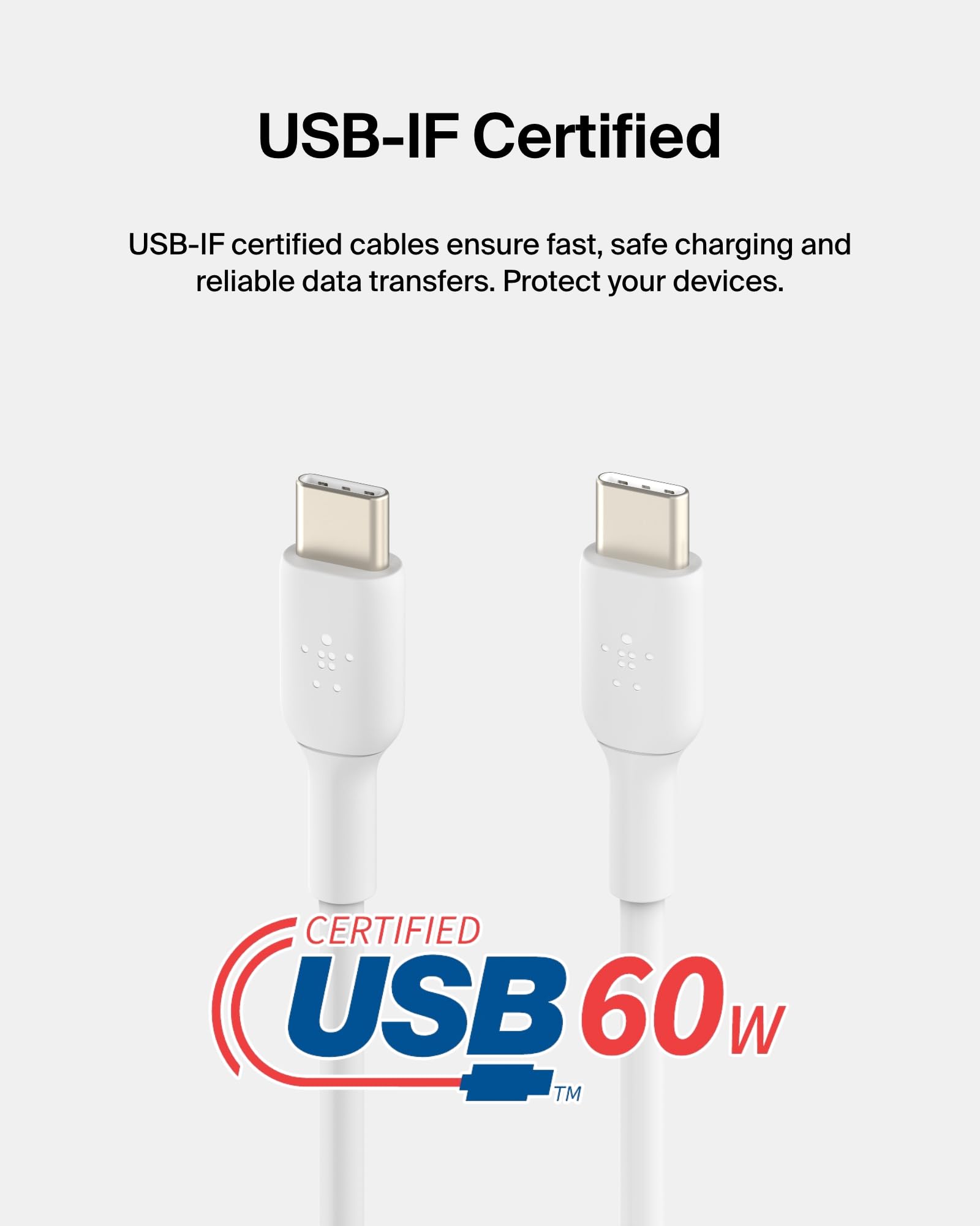 belkin-cab003bt1mwh2pk-c-ble-usb-c-vers-usb-c-2-0-pvc-1-m-pack-de-2-blanc image 3