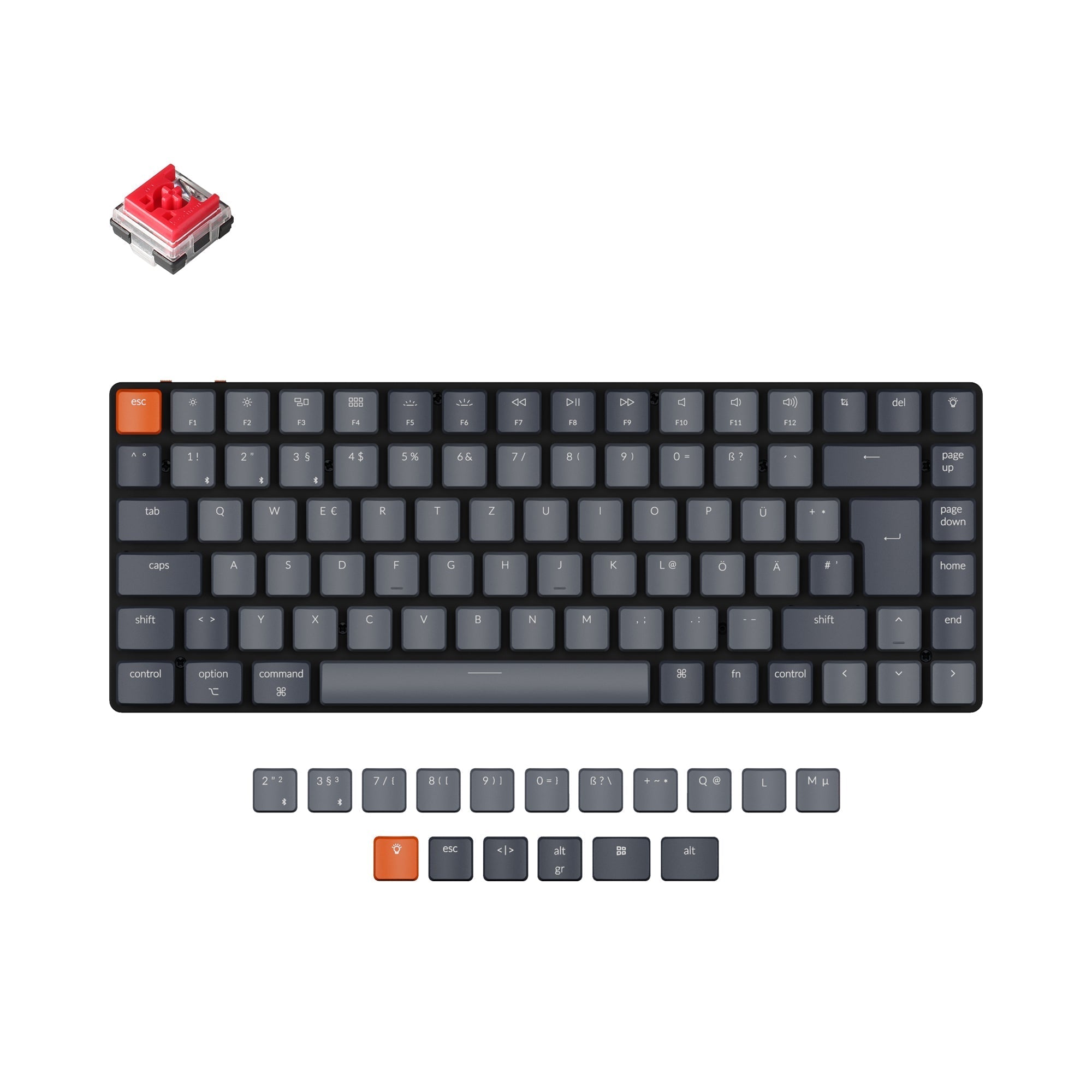 keychron-k3-version-2-ultra-slim-wireless-mechanical-keyboard-iso-de-allemand image 1