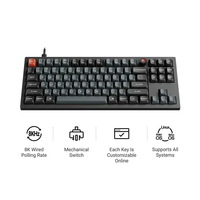 keychron-v3-8k-qmk-clavier-m-canique-filaire-tkl-80 image 1