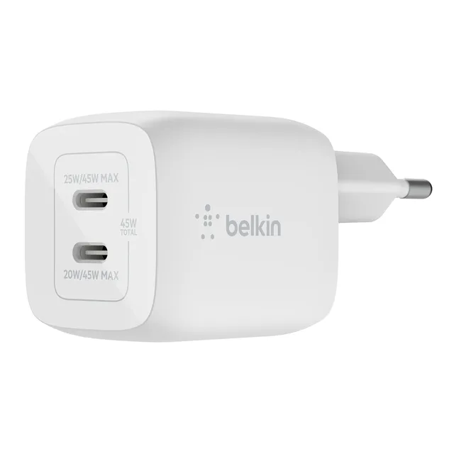 belkin-chargeur-secteur-double-usb-c-45w-gan-pd-3-0 image 1