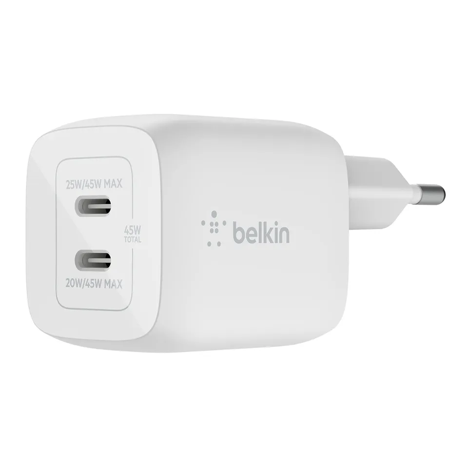 belkin-chargeur-secteur-double-usb-c-45w-gan-pd-3-0 image 1